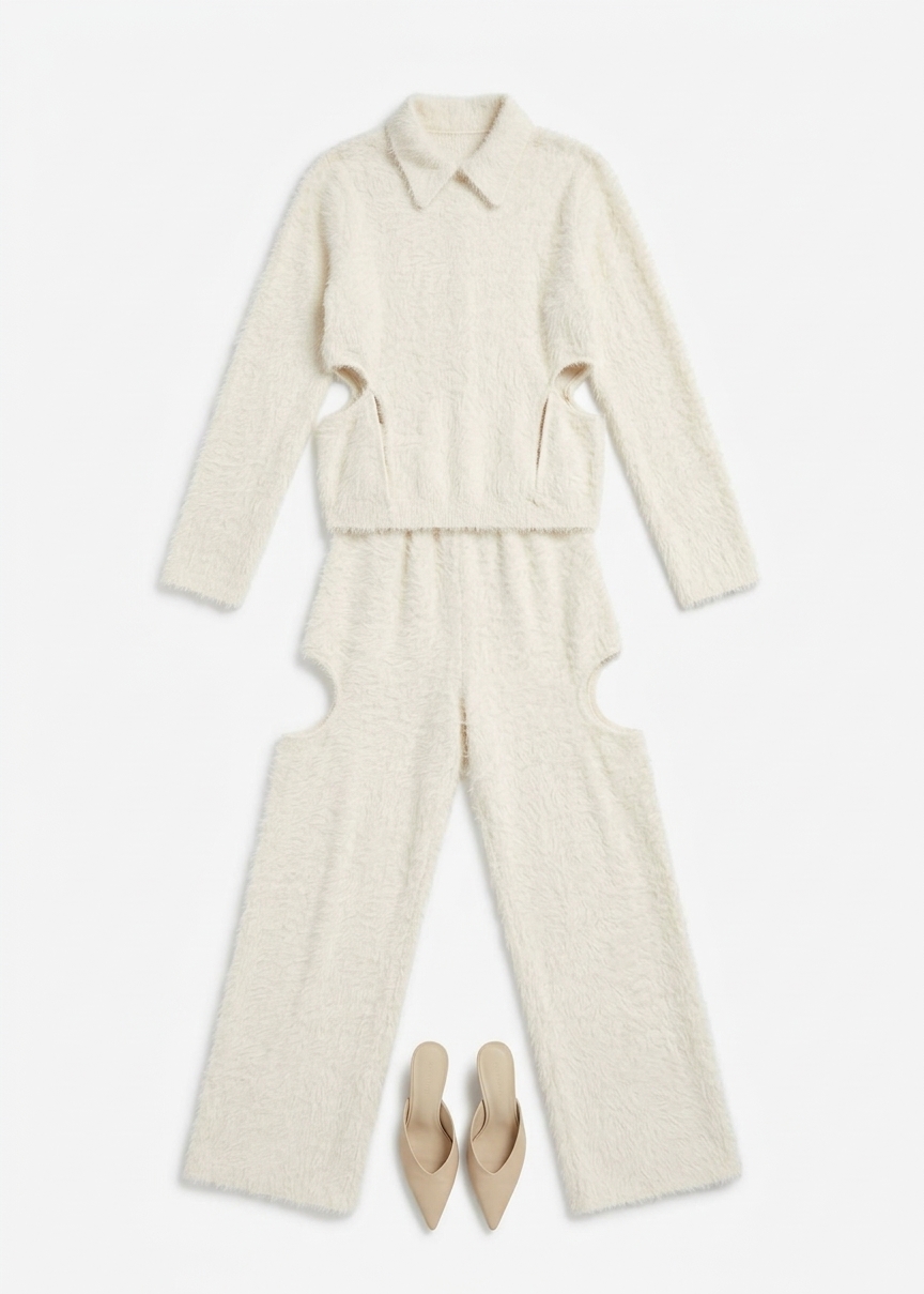 Melker Furry Pants - Off White