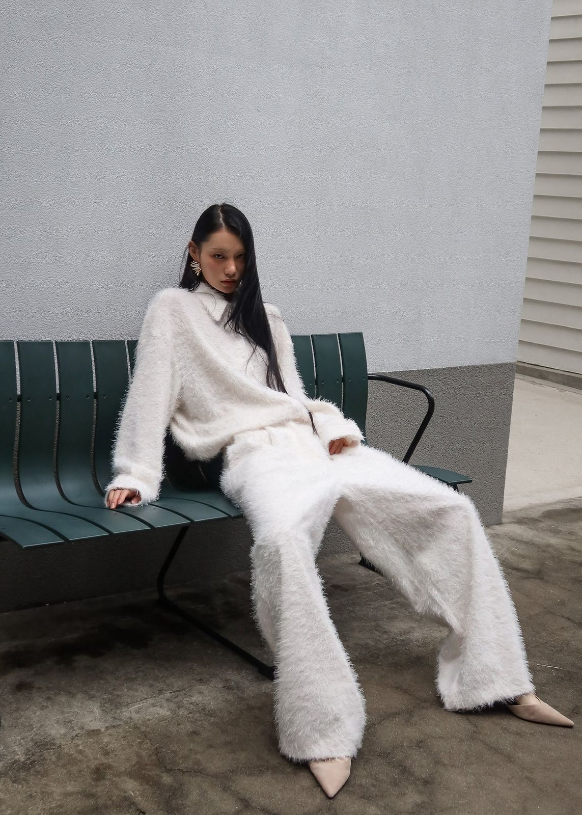 Melker Furry Pants - Off White