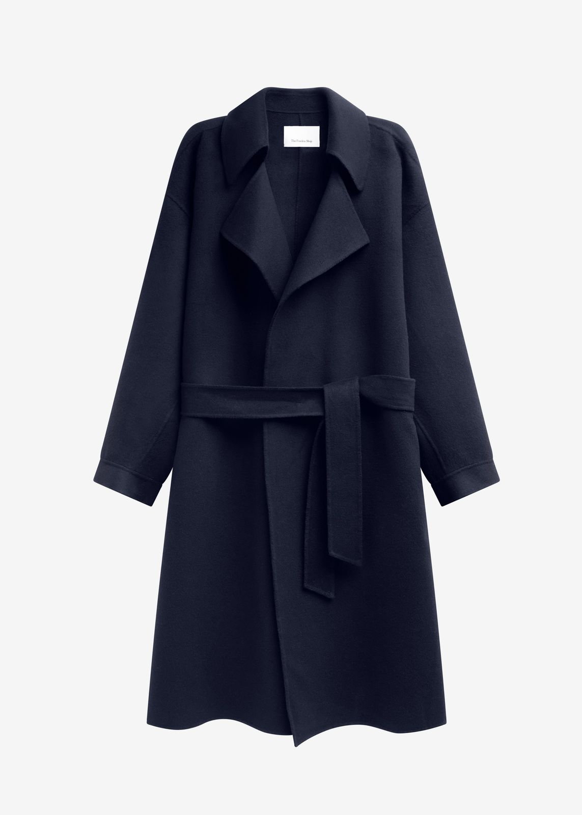 Issen Wool Trench Coat - Dark Navy