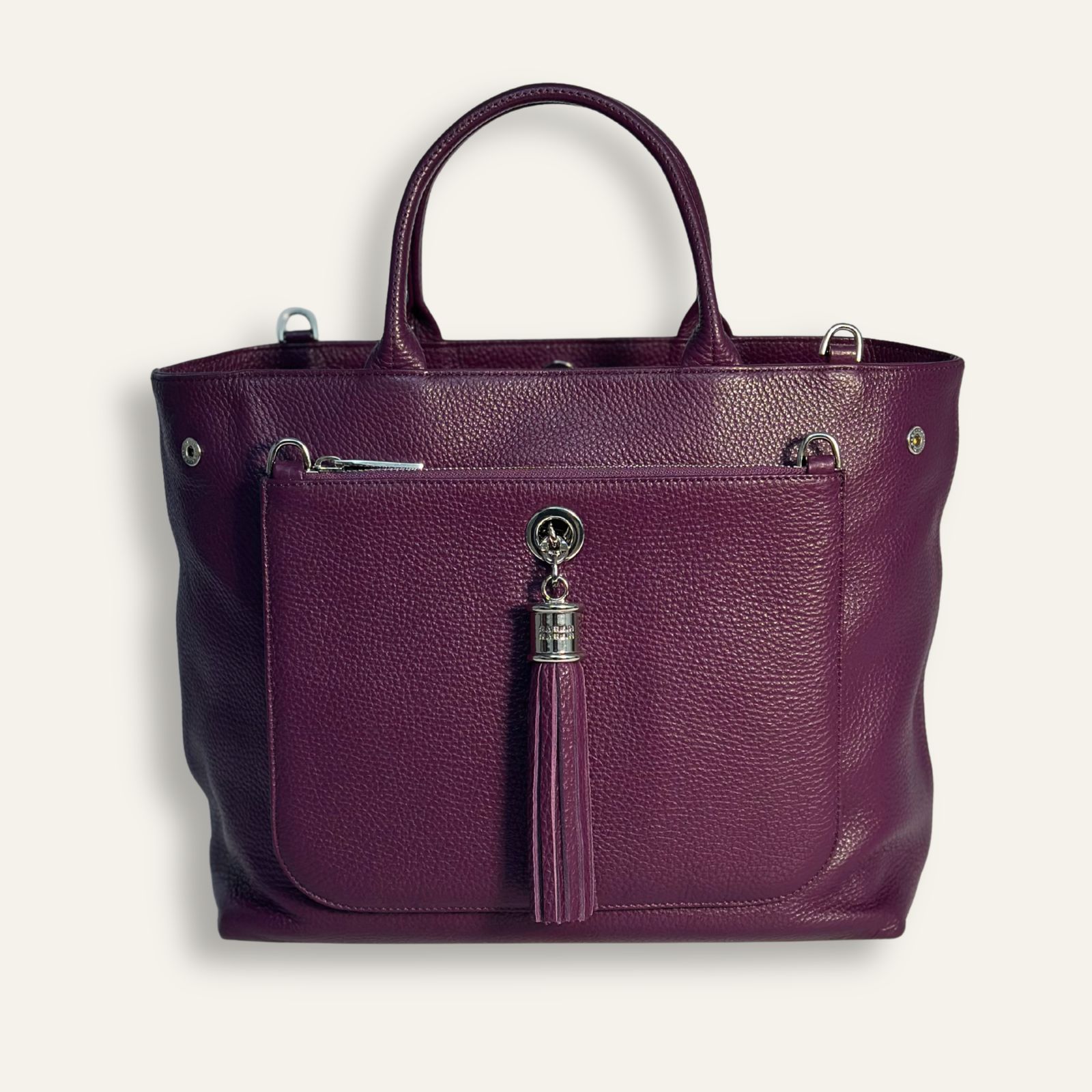 Preloved Dahlia Tote | Aubergine with Silver hardware