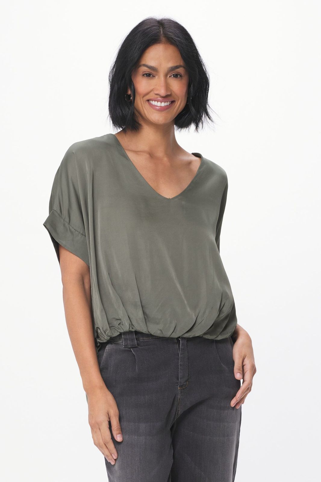 Goddess Satin Hi Lo Top