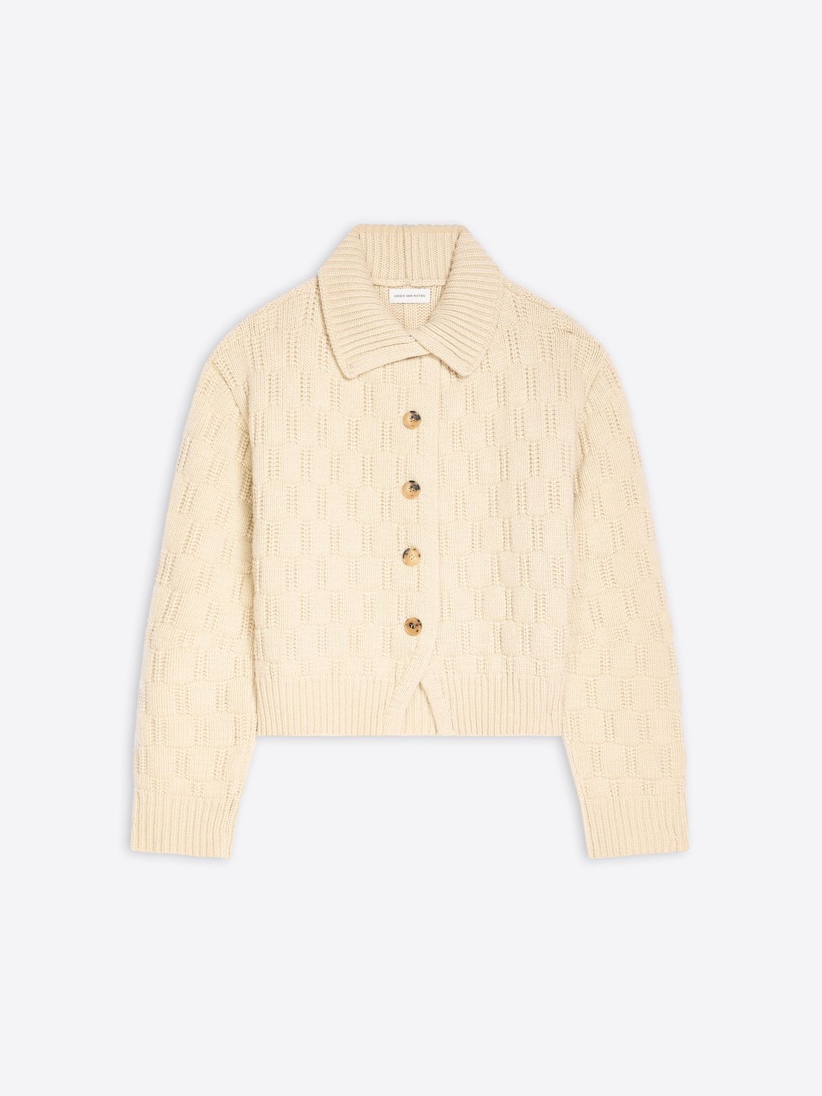 Textured wool cardigan