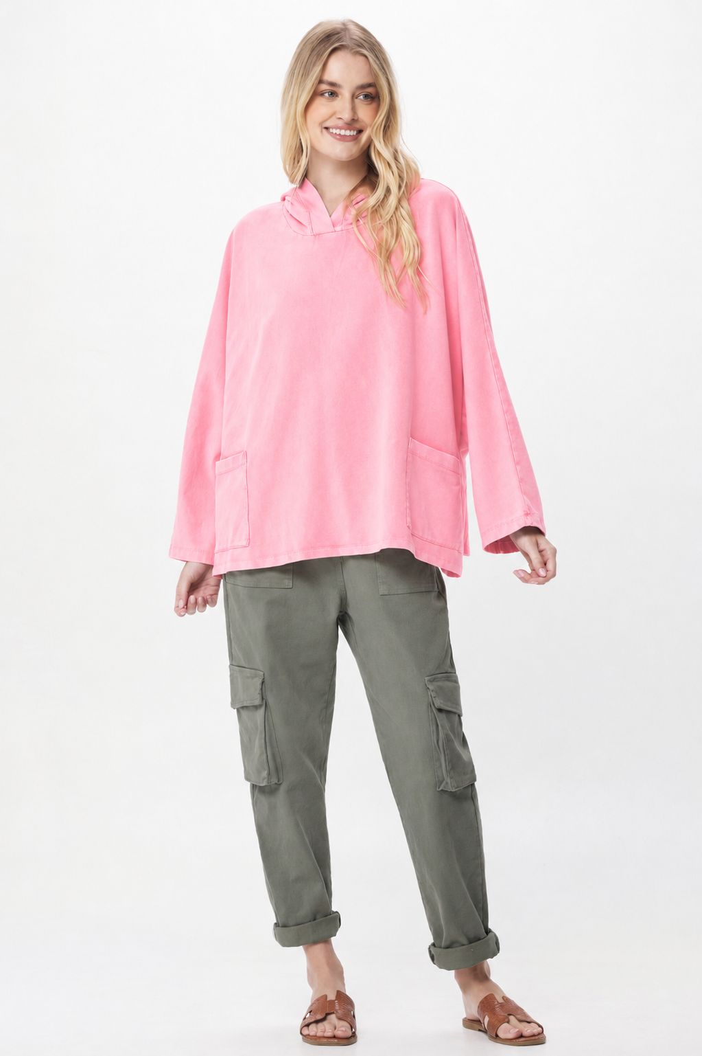 Pamela Vintage Wash Oversize Wide Hoody
