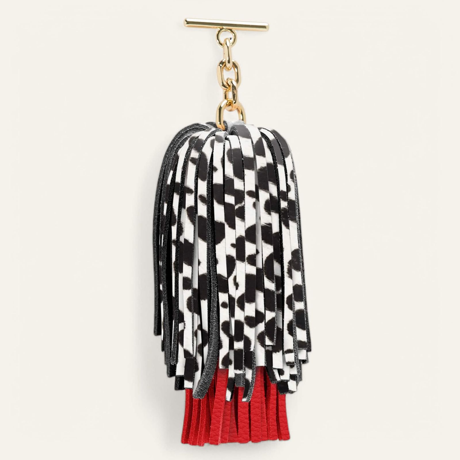 Gemini Pompom | Dalmatian Pillarbox Red with Gold hardware