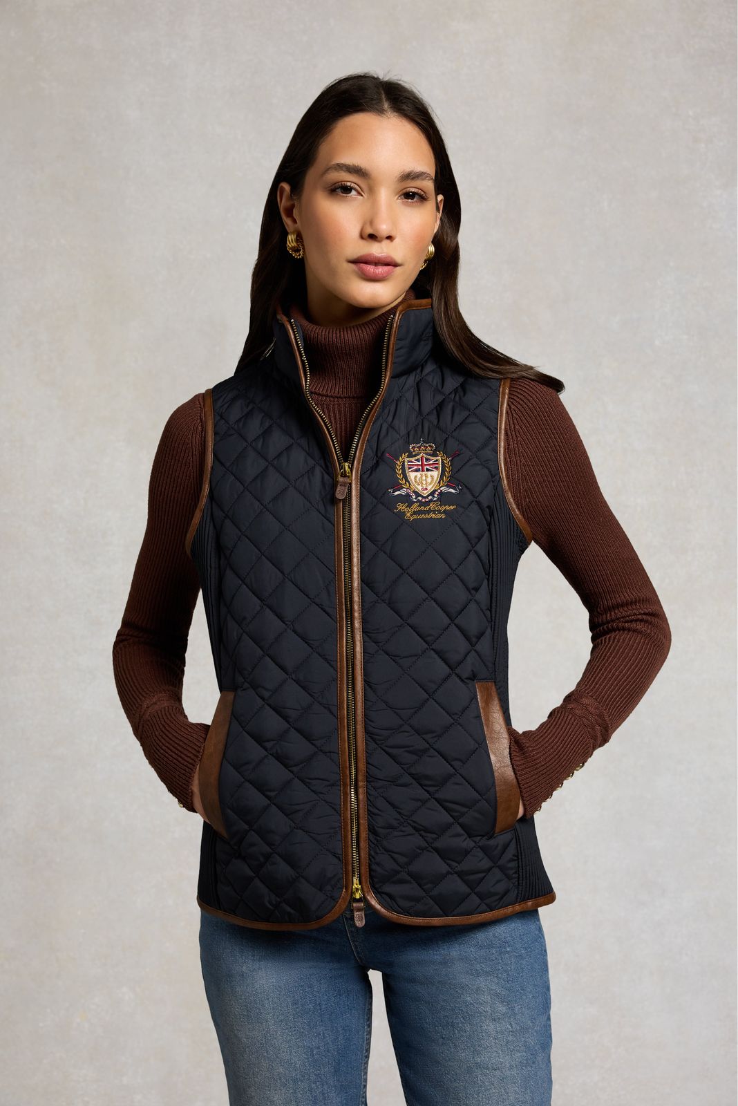 Boughton Diamond Quilt Gilet (Ink Navy)