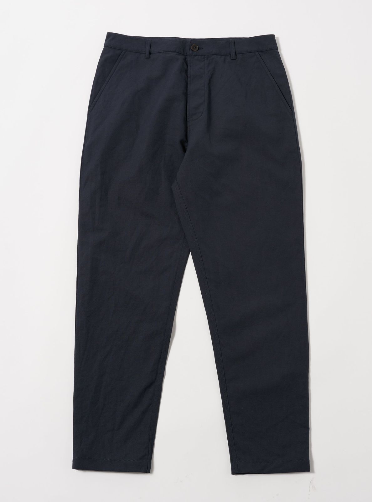 Light Navy Linen Slub Weave Military Chino