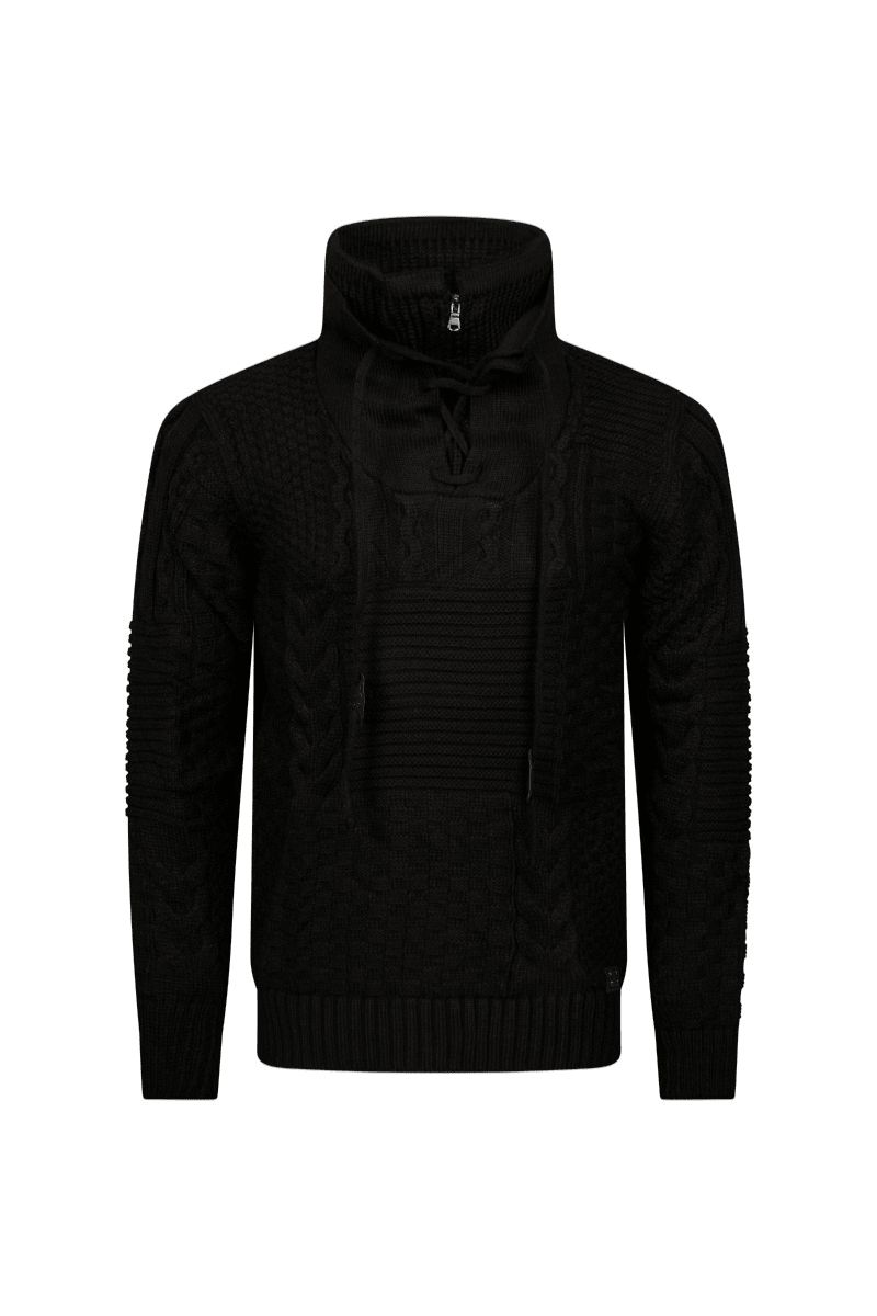 Vittorio Structured Cable Knit – Jet Black