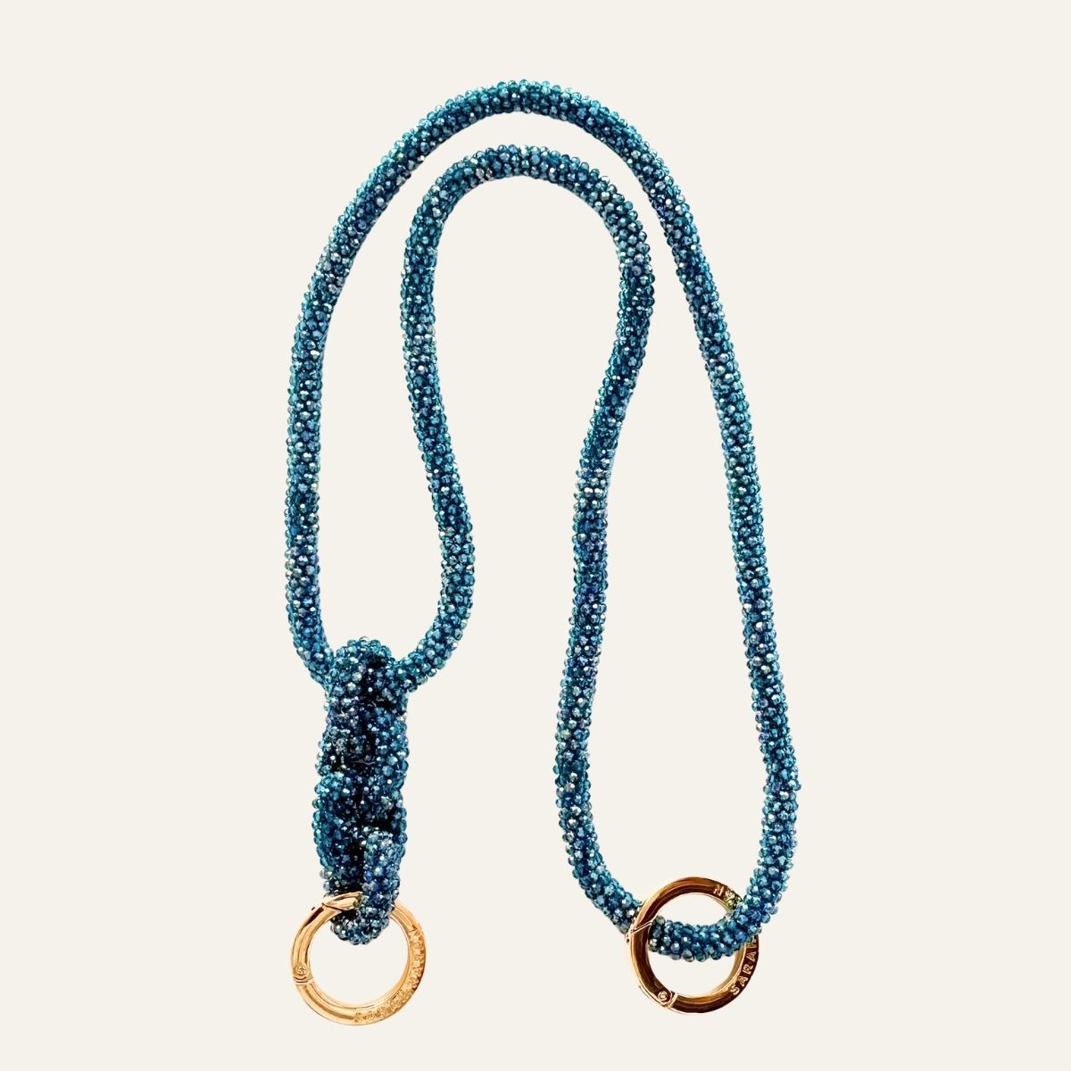 Kings Knot Strap | Blue Sparkle with Gold hardware