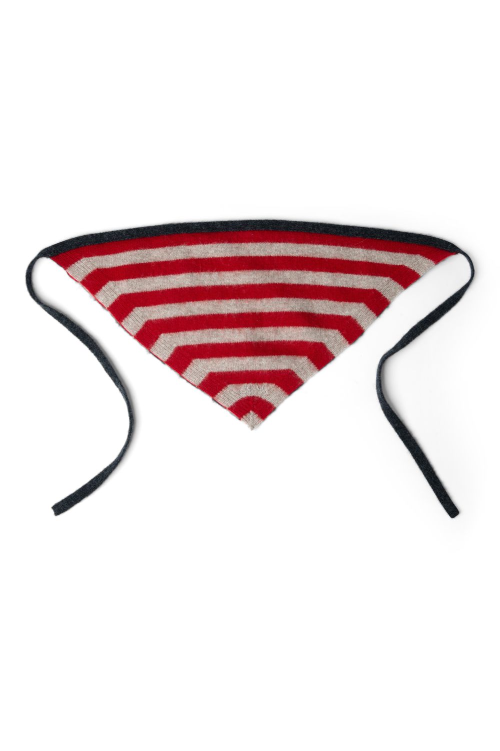Clara Merino Wool Head Scarf - Charcoal Stripe