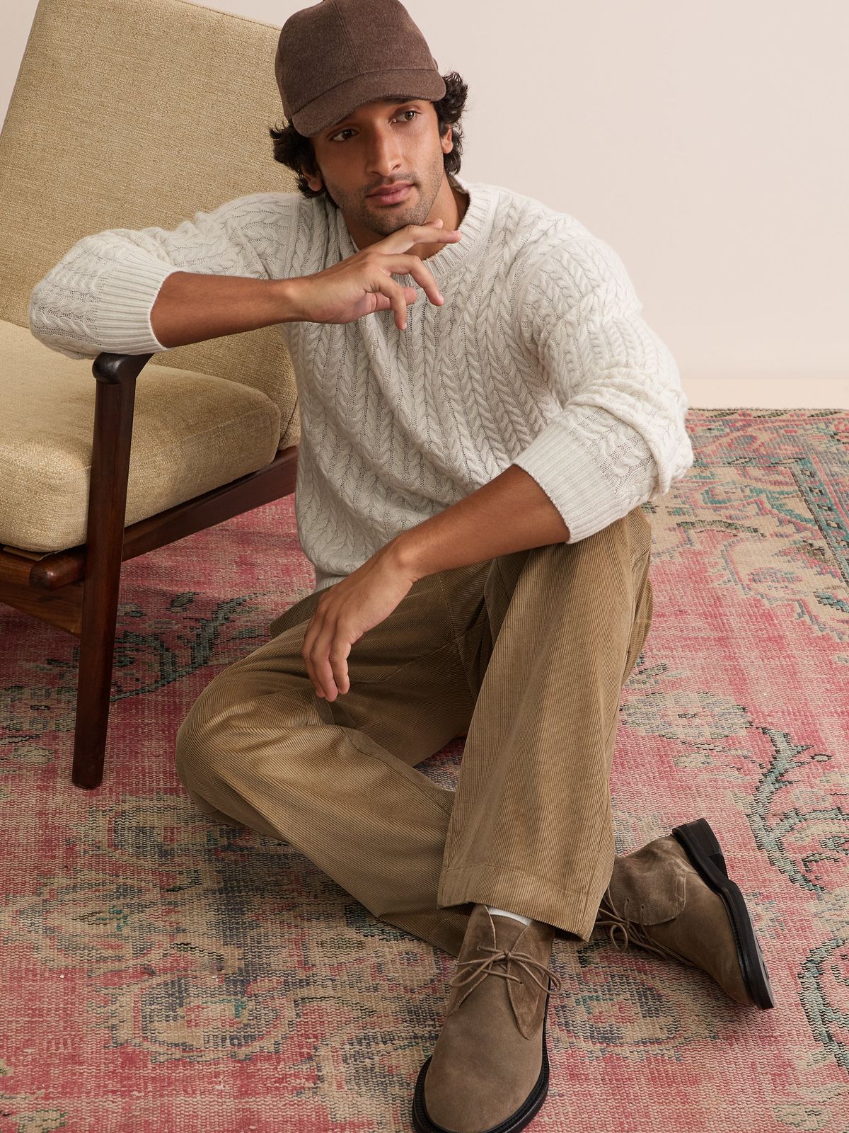 Claude Organic Cotton Corduroy Trousers Camel