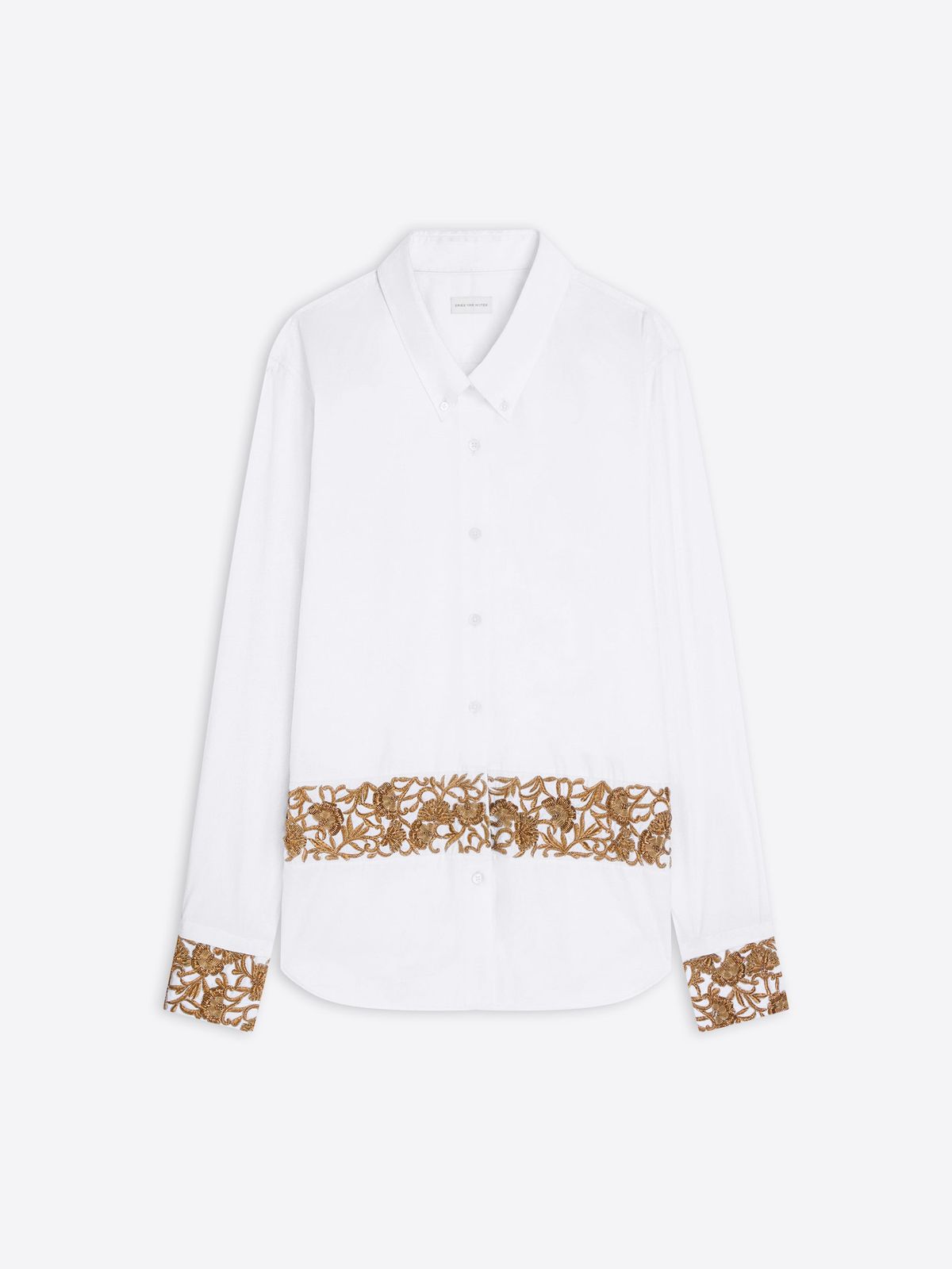 Embroidered cotton poplin shirt