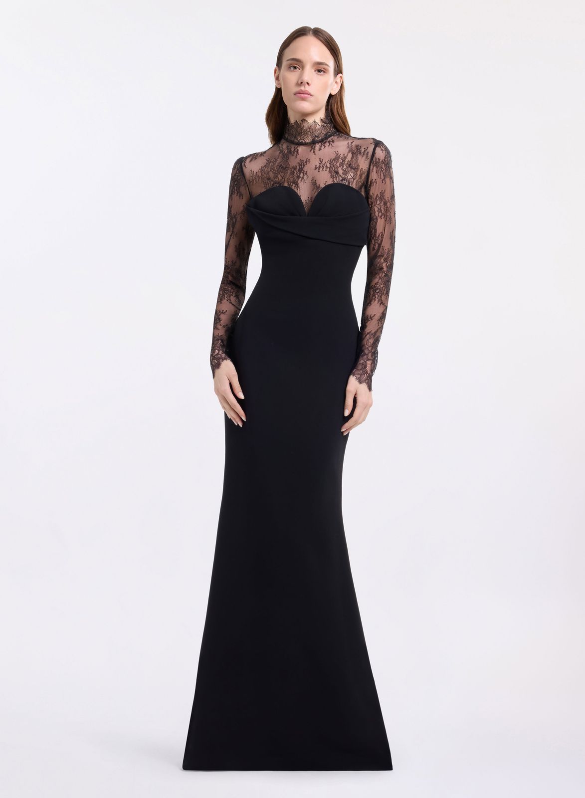 High Neck Cady with Lace Dress