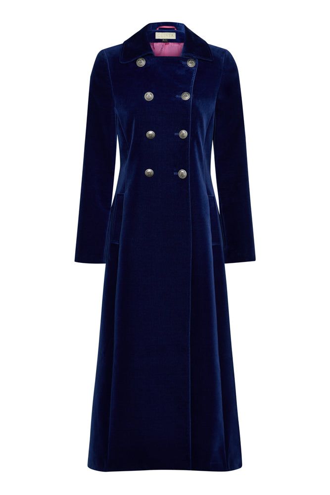 Electra Sapphire Blue Velvet Coat - Limited Edition