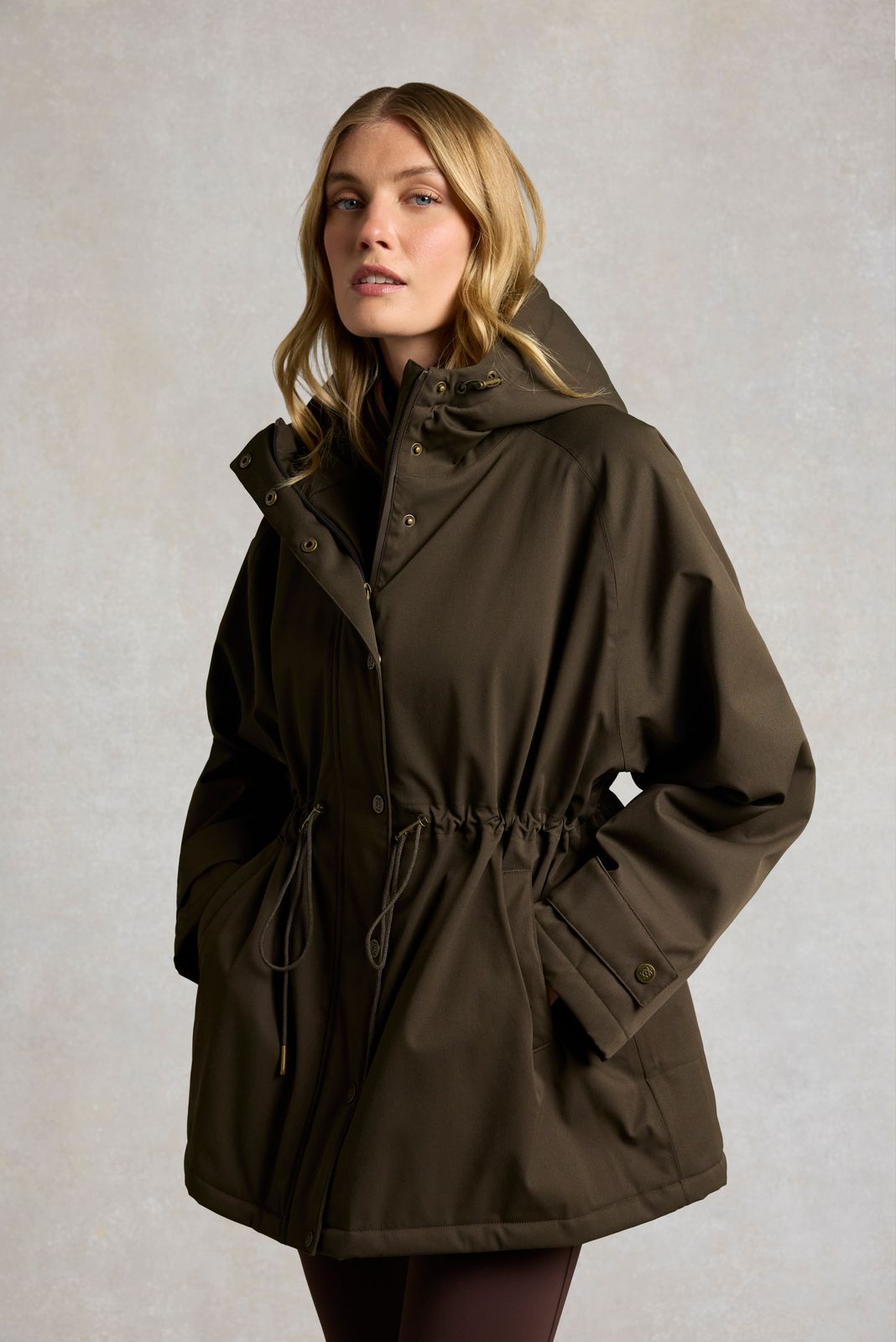 One-Size Waterproof Parka (Olive Brown)