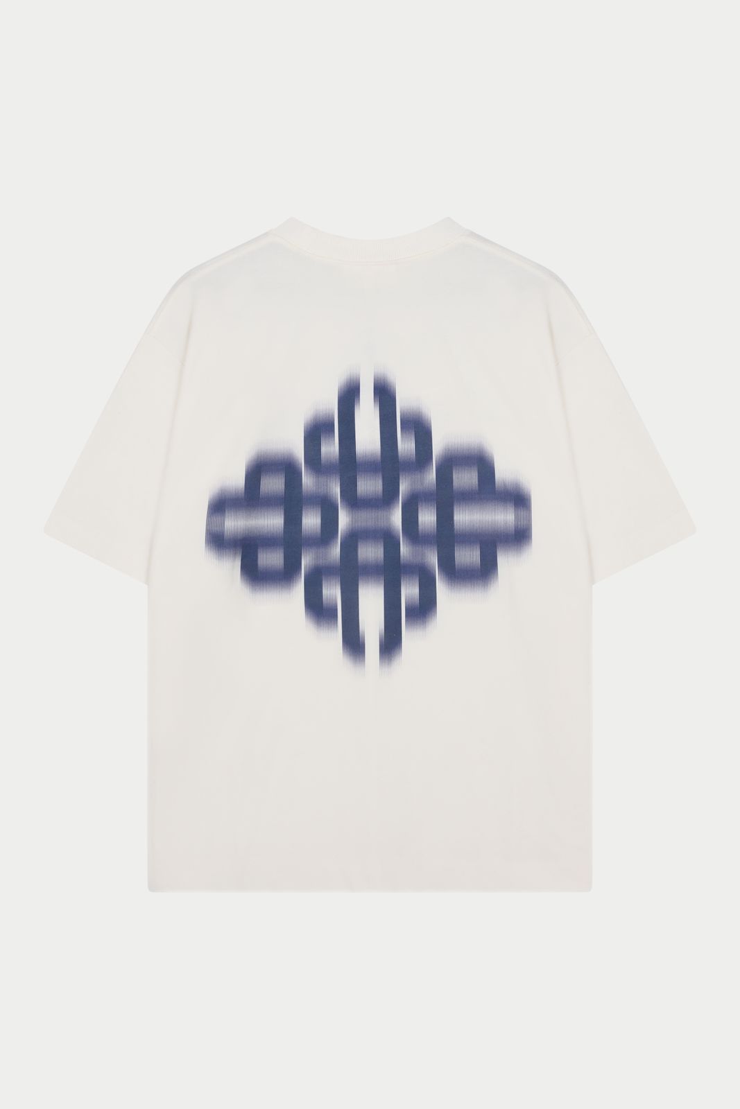 MOTION BLURRED EMBLEM T-SHIRT - OFF WHITE NAVY