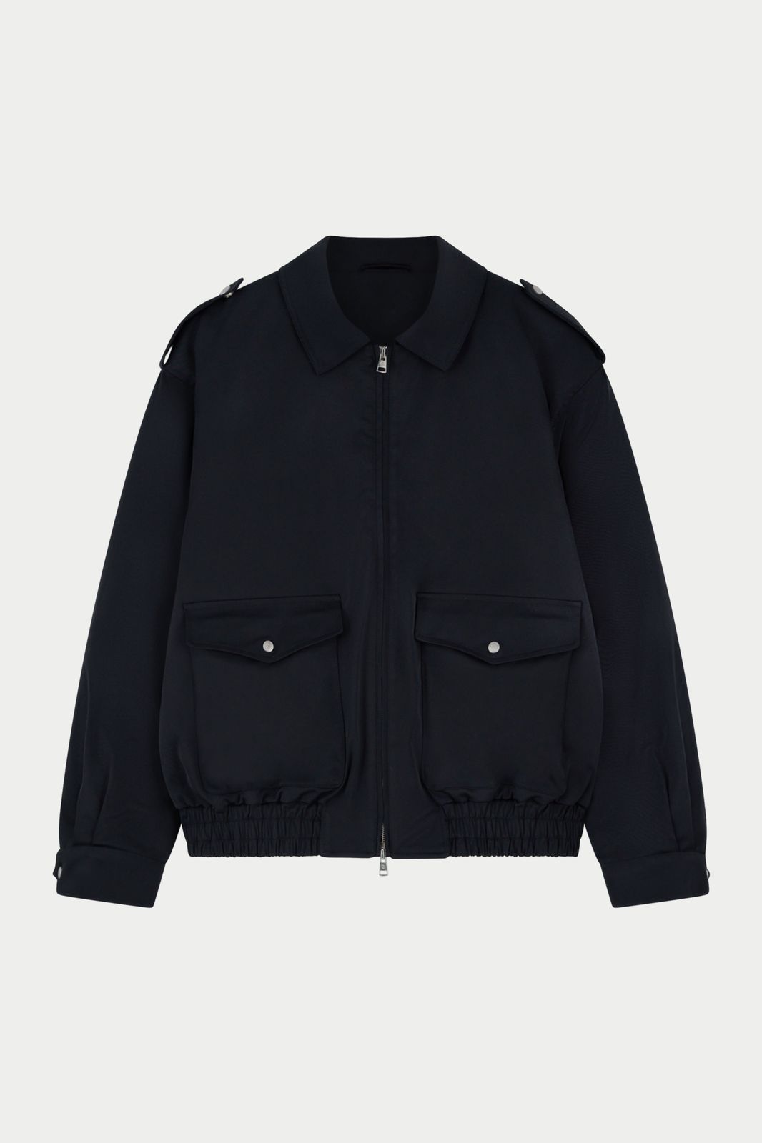 PADDED SMART FLIGHT BOMBER JACKET - BLACK