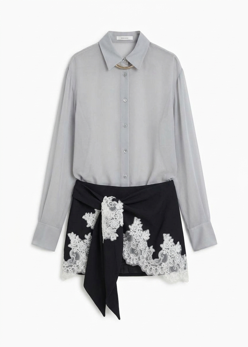 Peri Georgette Shirt - Slate Grey