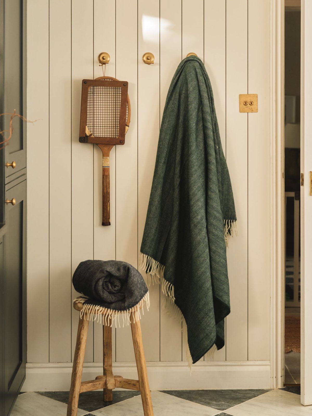 The Selsey Herringbone Throw - Spruce