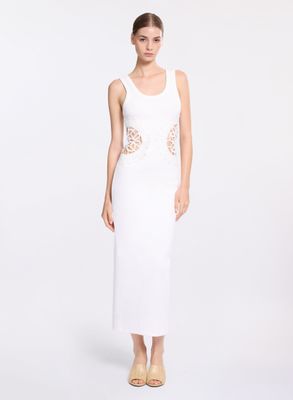 Jersey & Macramé Midi Dress