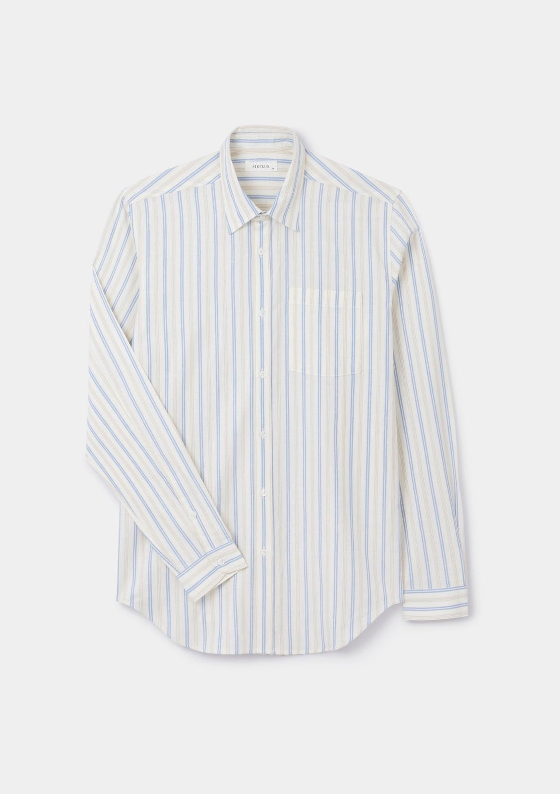 Sand & Blue Cotton Linen Stripe Shirt