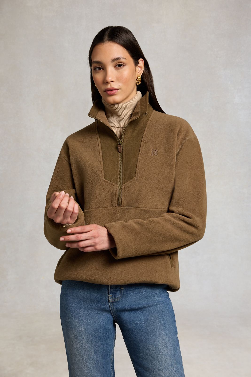Relaxed Fit Country Quarter Zip (Chestnut)