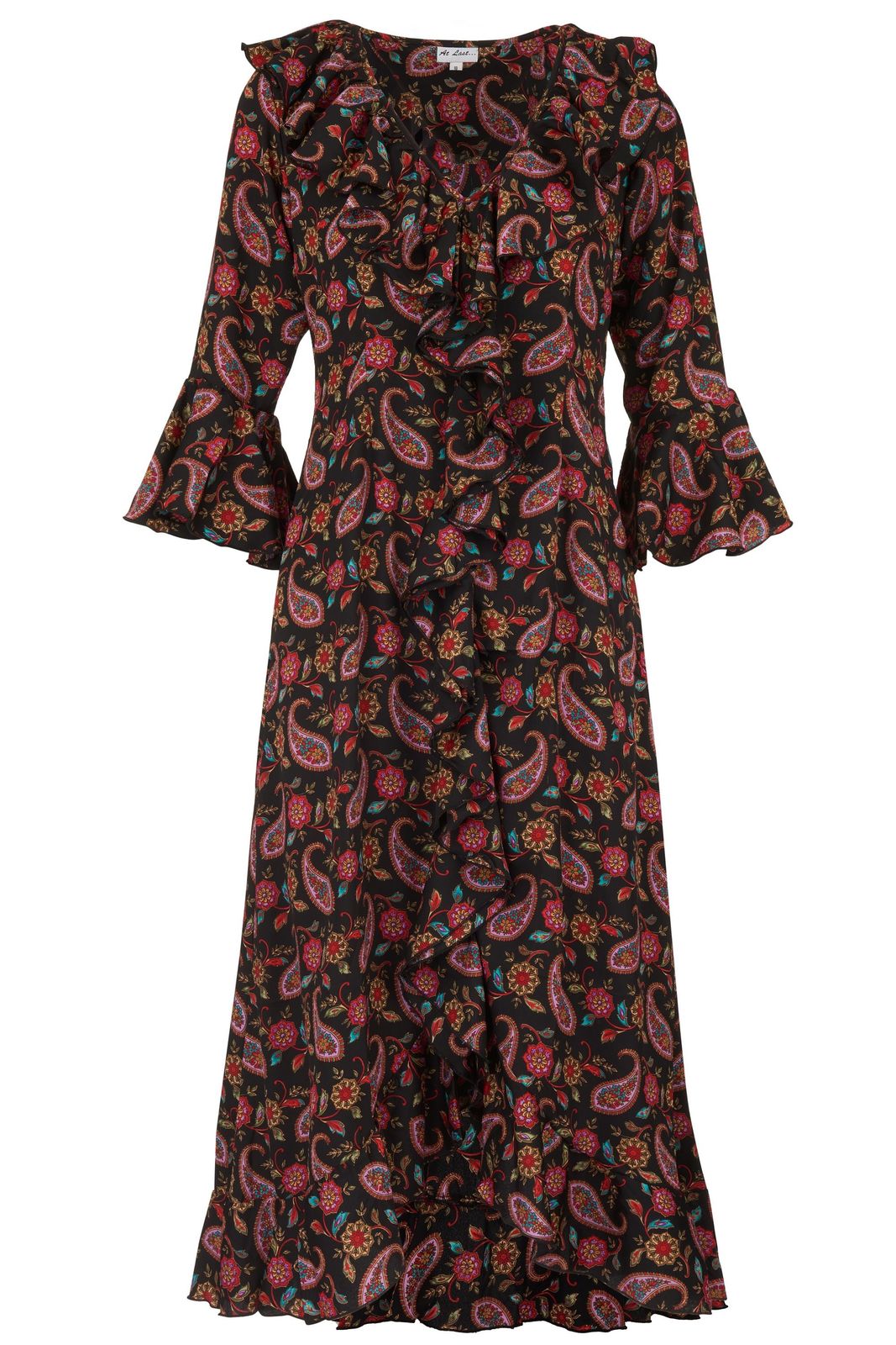 Felicity Midi Dress In Black Teardrop