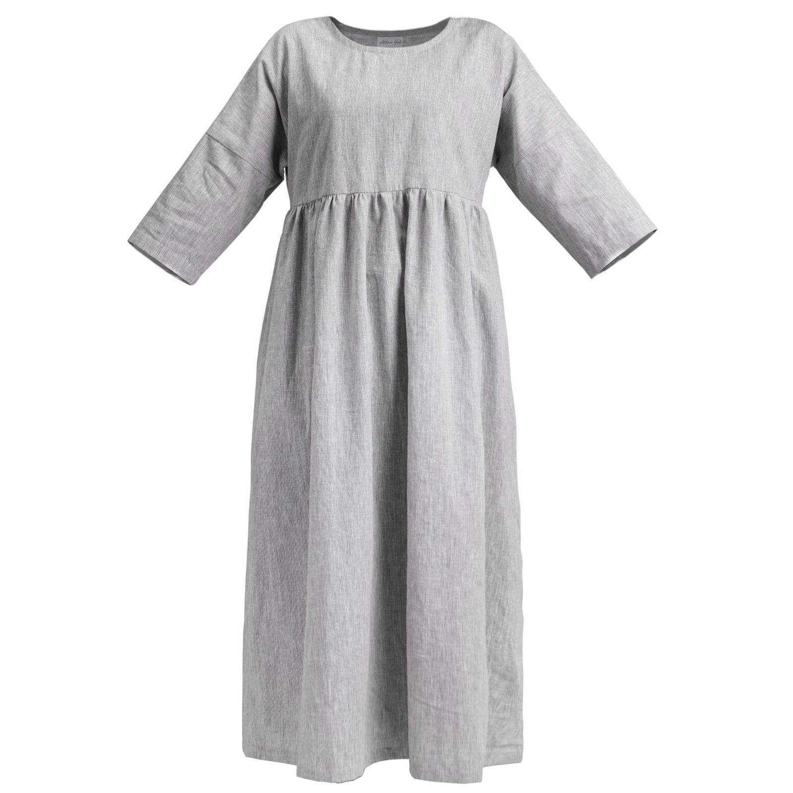 The Olivia Dress | Limited Edition Grey 3/4 Sleeve Dress With Gathered Skirt