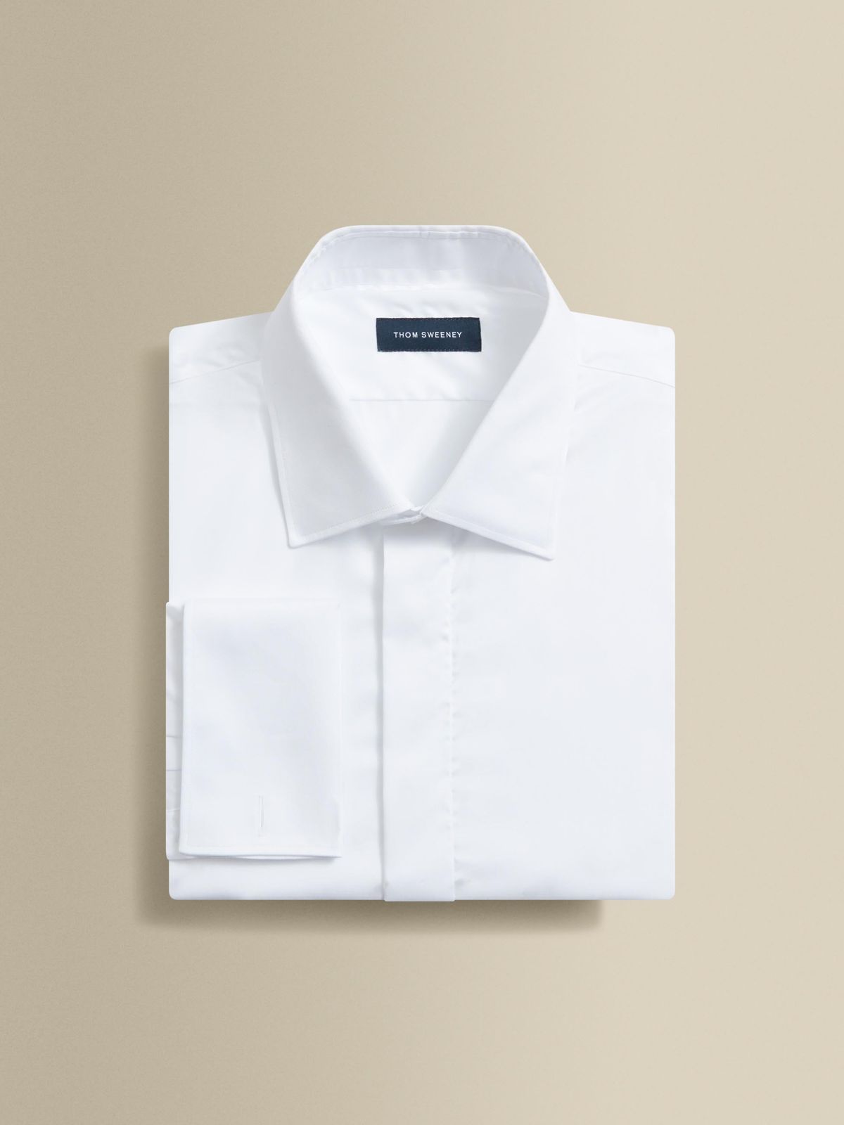 Cotton Stretch Fly Front Dress Shirt