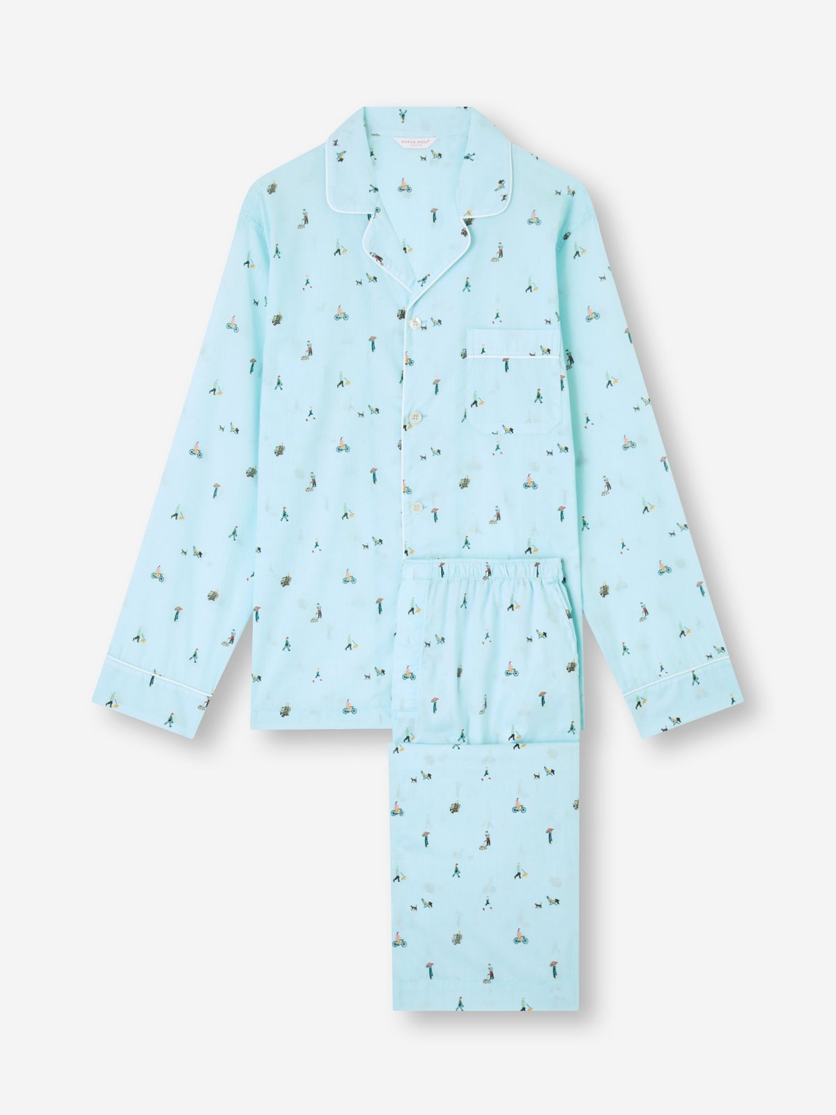Ledbury Cotton Batiste Pyjamas Blue People Of London Stripe