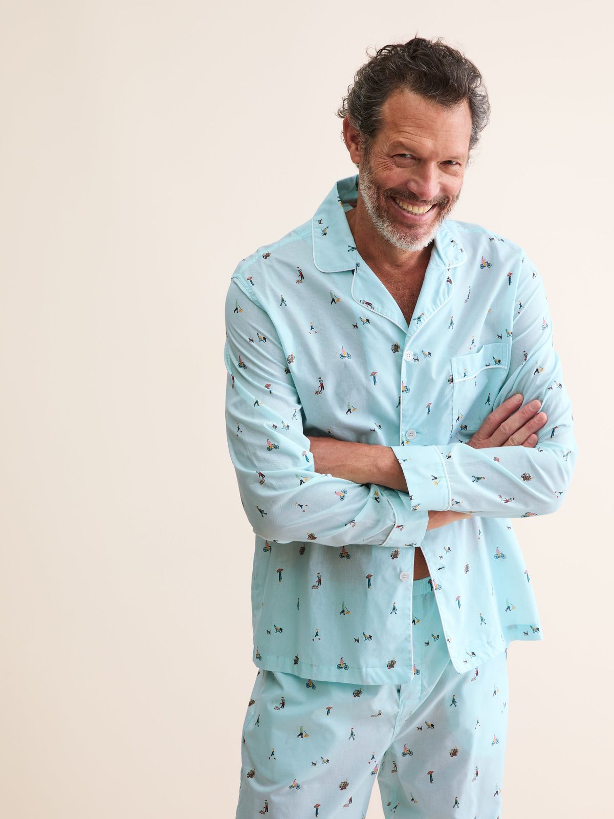 Ledbury Cotton Batiste Pyjamas Blue People of London Stripe