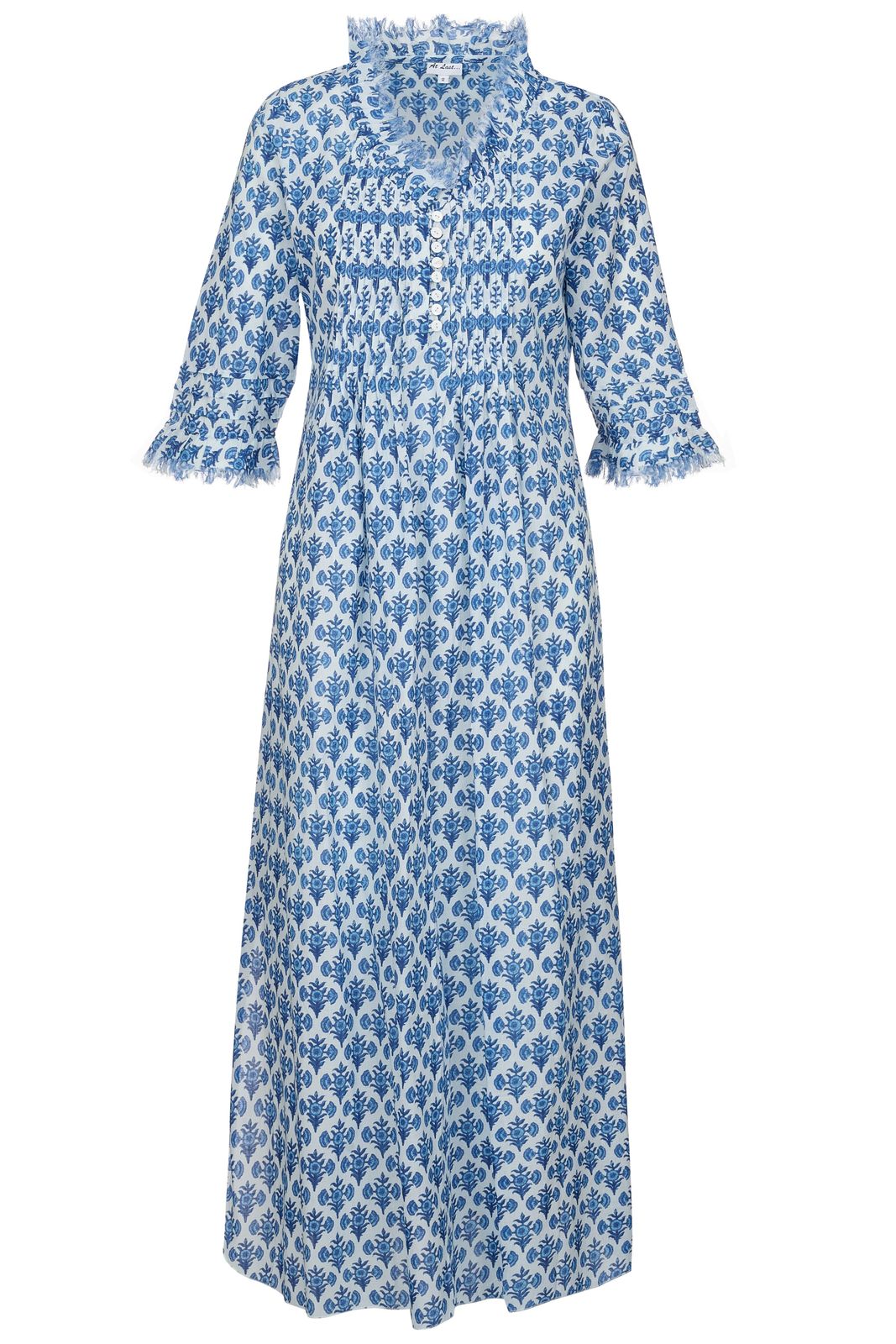 Cotton Annabel Maxi Dress In Blue Thistle