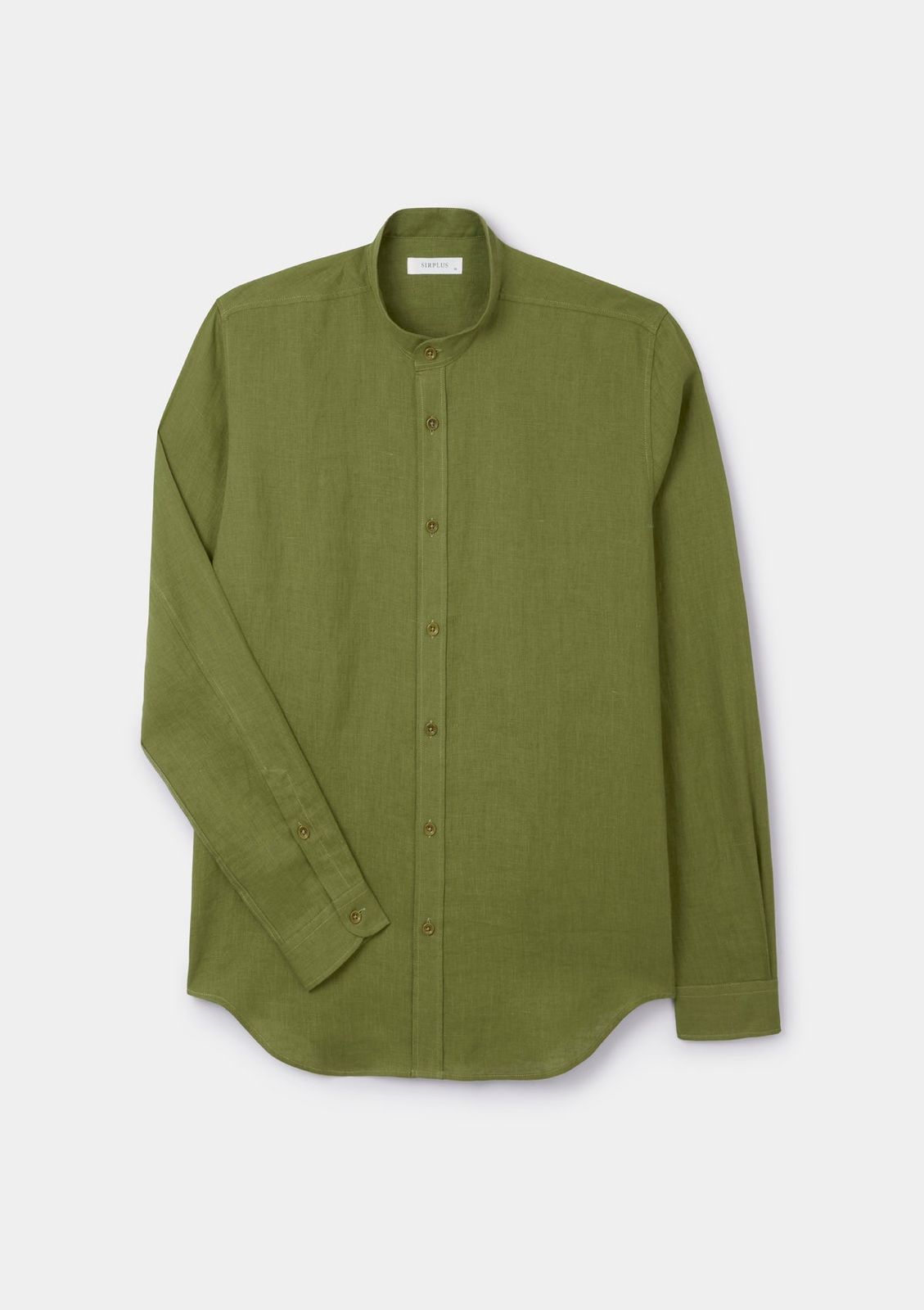 Olive Linen Grandad Shirt