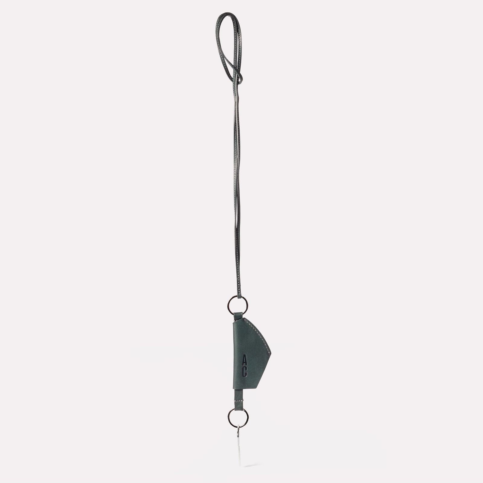 Kevin Leather Key Lanyard in Ivy
