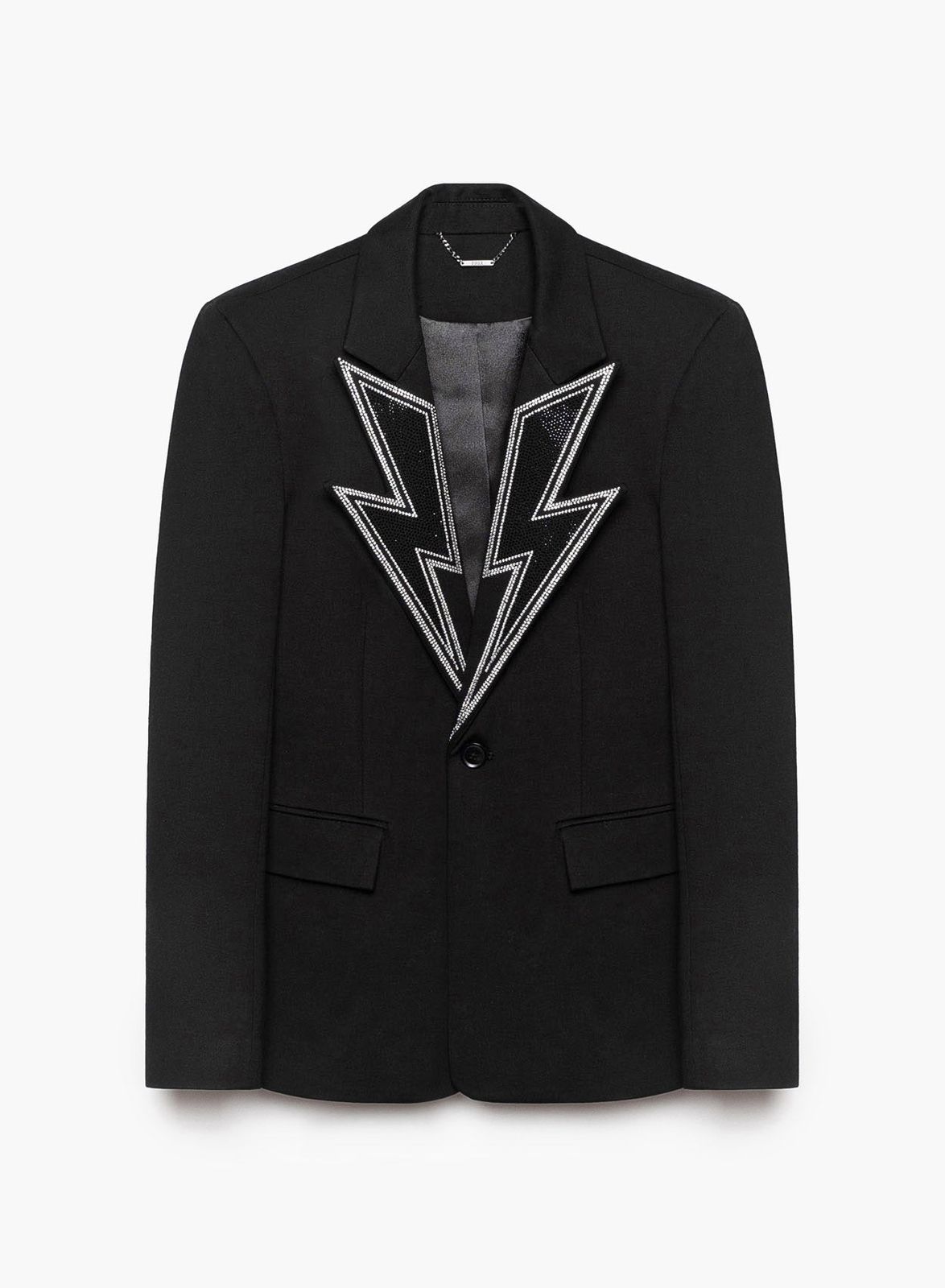 Black Bolt Lapel Blazer