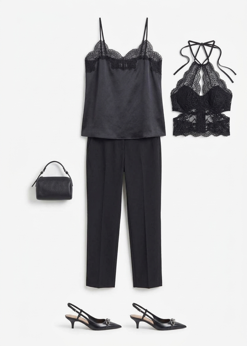 Co Cropped Flared Pants - Black