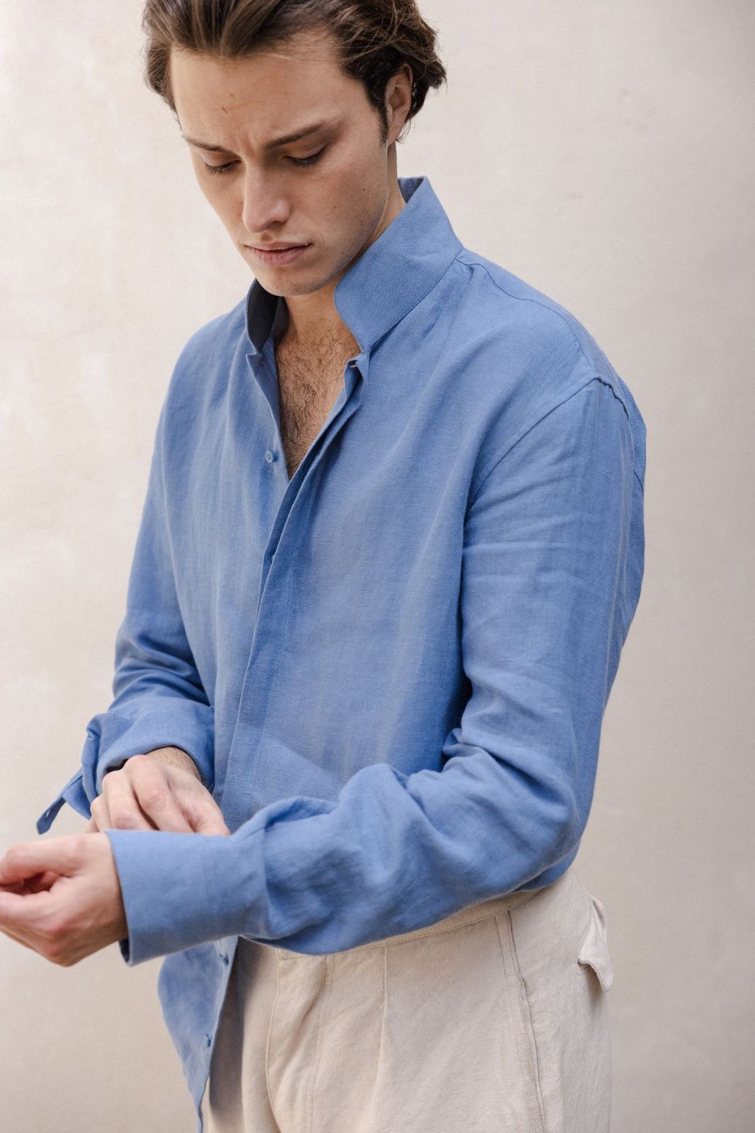 Chemise APPARAT lin bleu