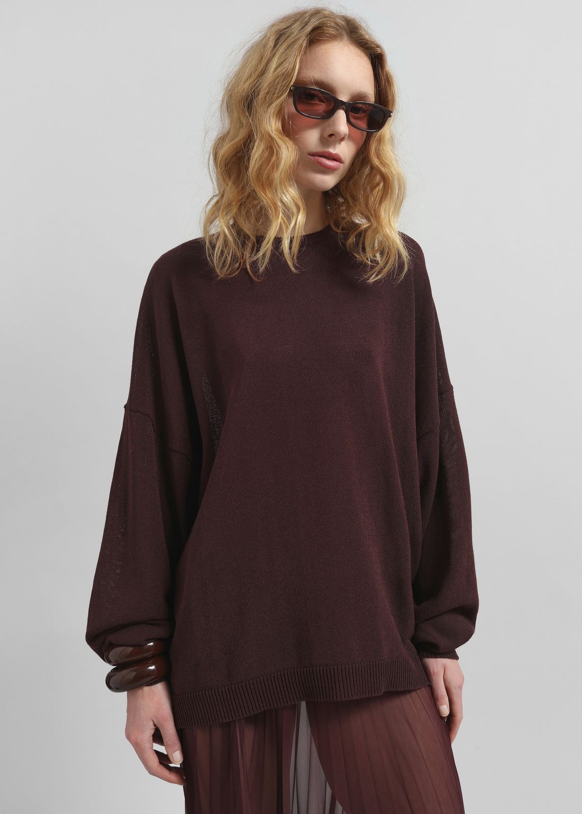 Basel Crew Neck Sweater - Burgundy