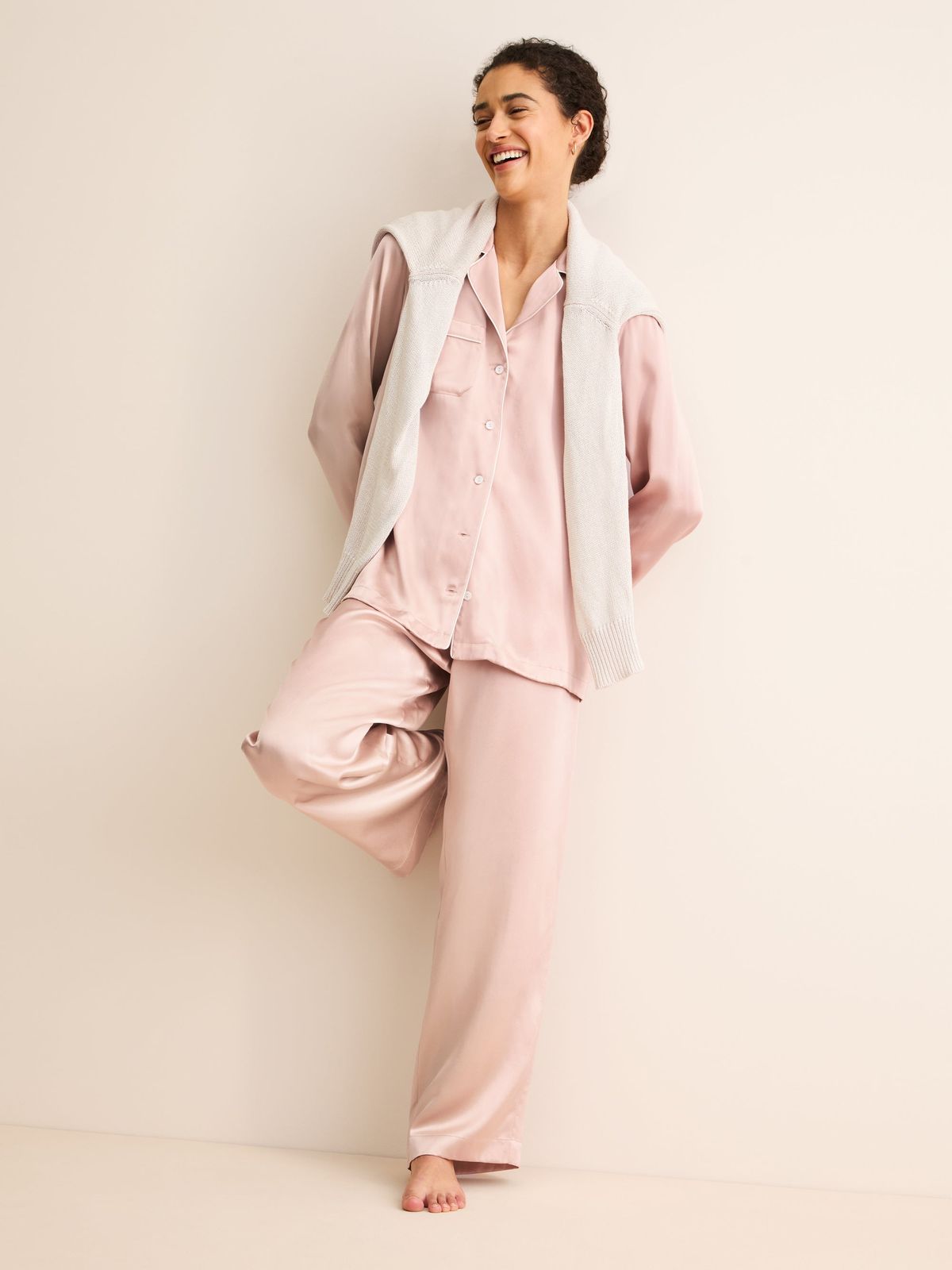 Bailey Silk Pyjamas Champagne Pink