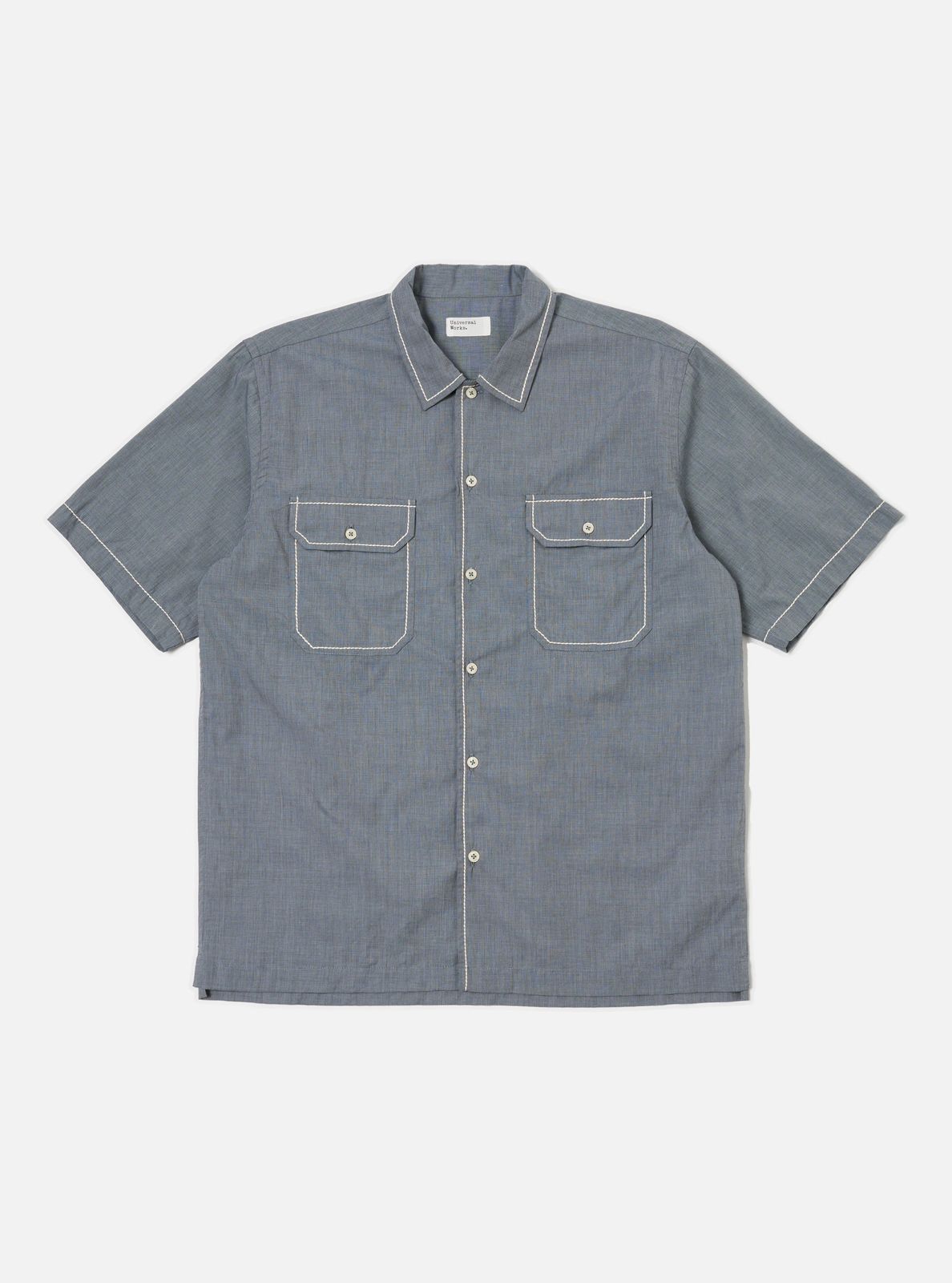 Grey End On End Cotton Utility SS Shirt