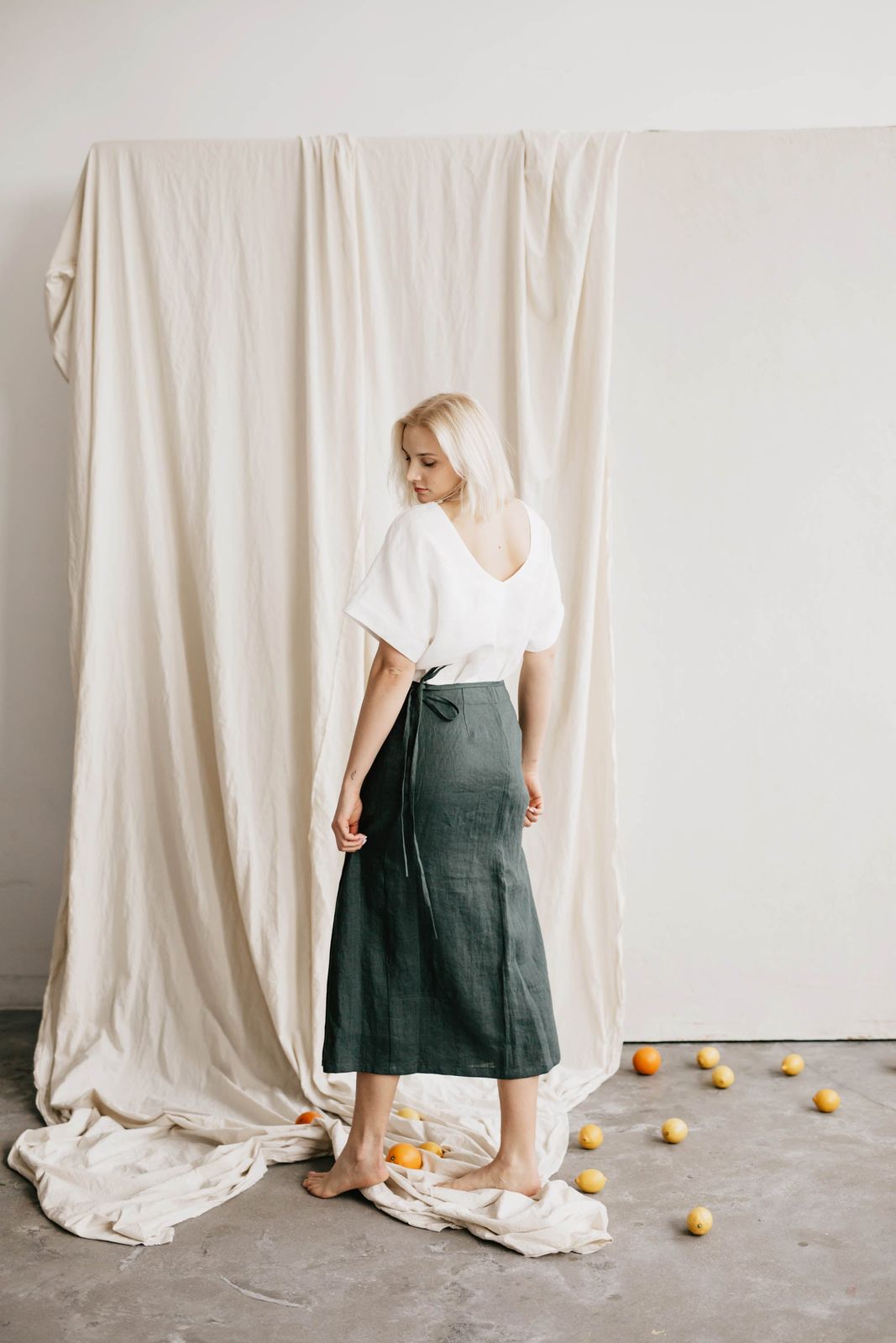 Vaiva Women's Linen Skirt | 100% Linen | Choice of Colour