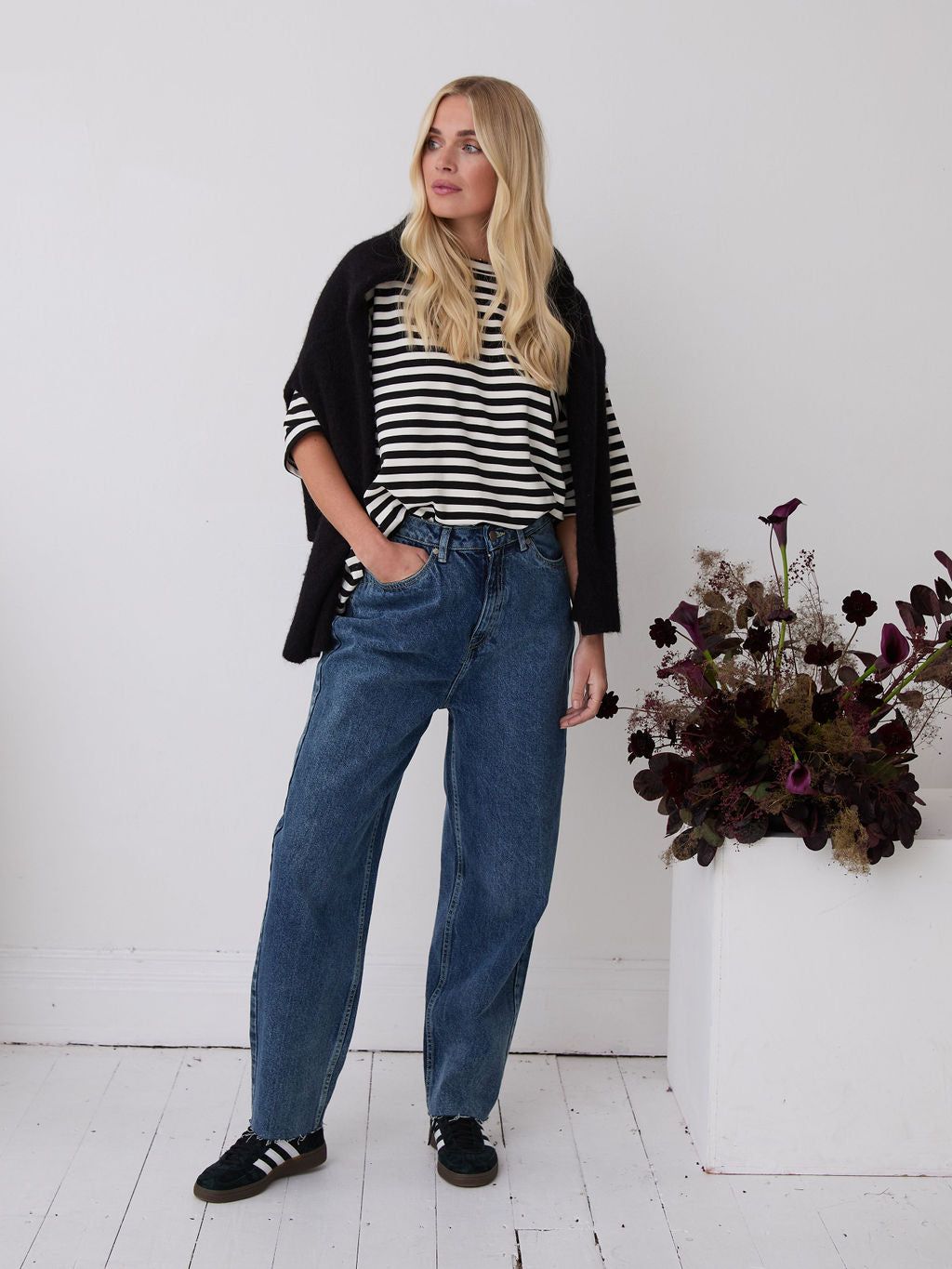 Sara Black & White Stripe Super Soft T-Shirt