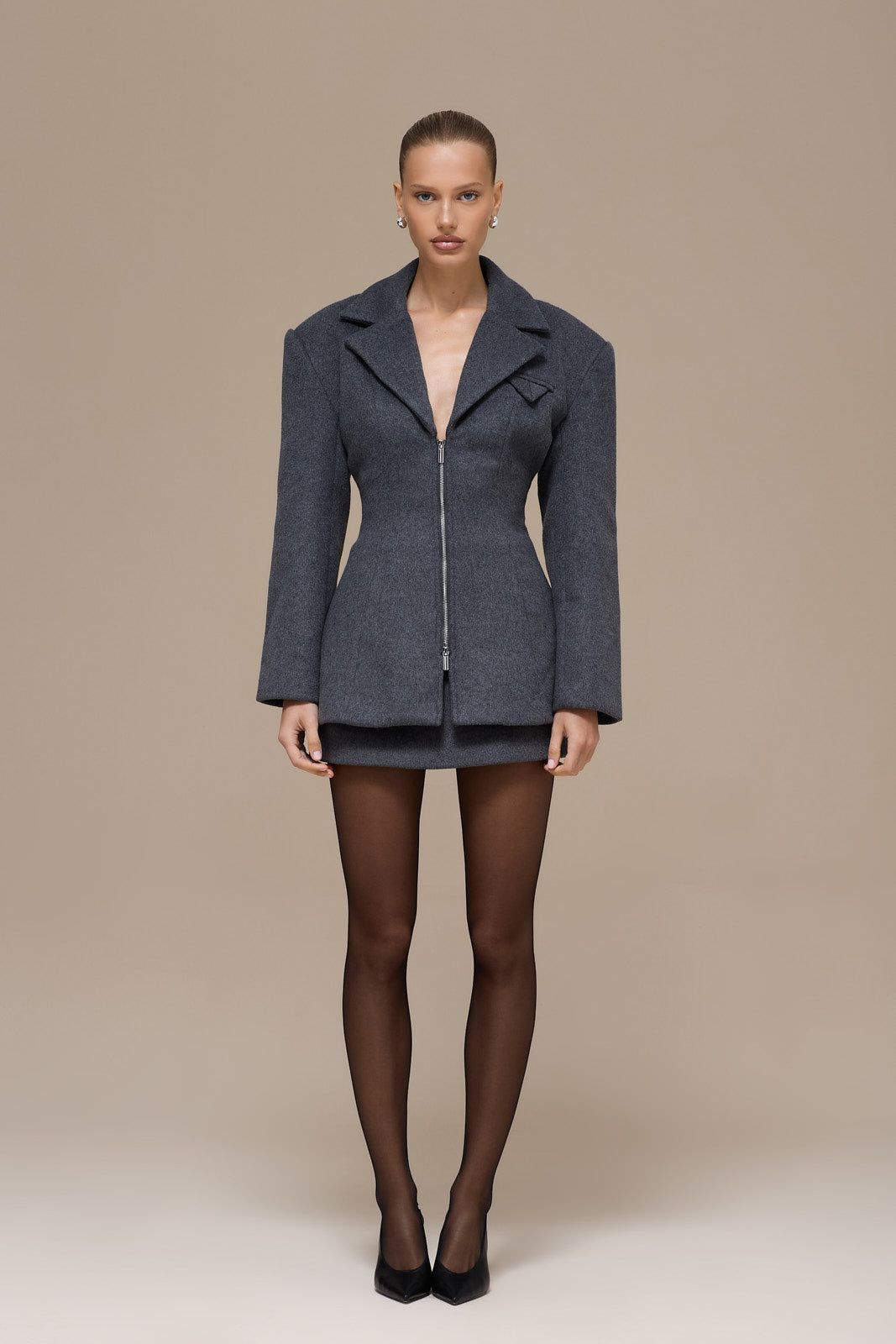 HANSA MINI SKIRT | CHARCOAL