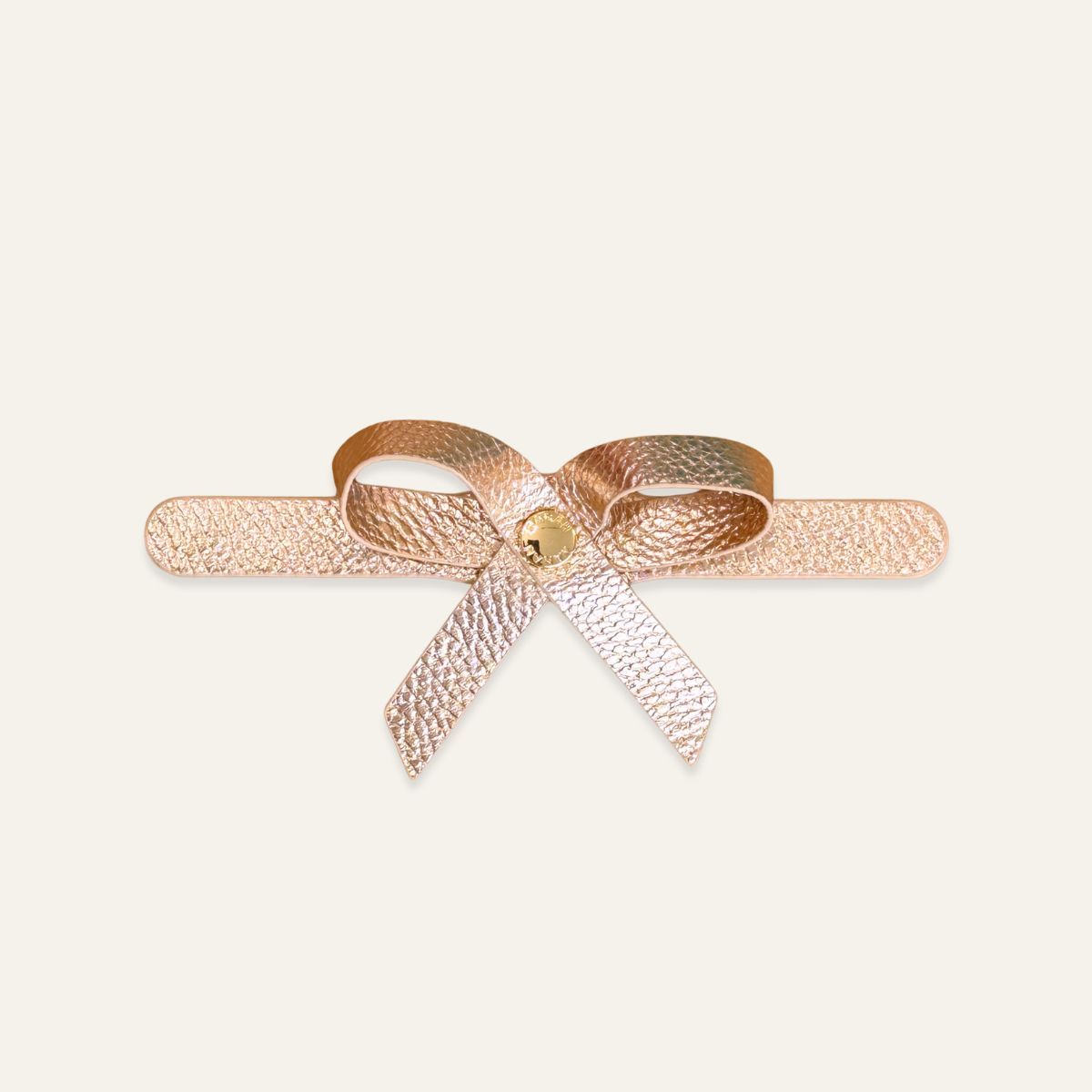 Petite Bow Mini | Metallic Rose Gold with Gold hardware