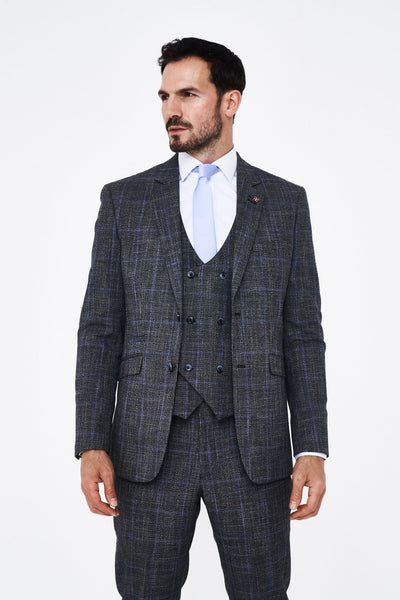 House of Cavani Power Grey Tweed Blazer