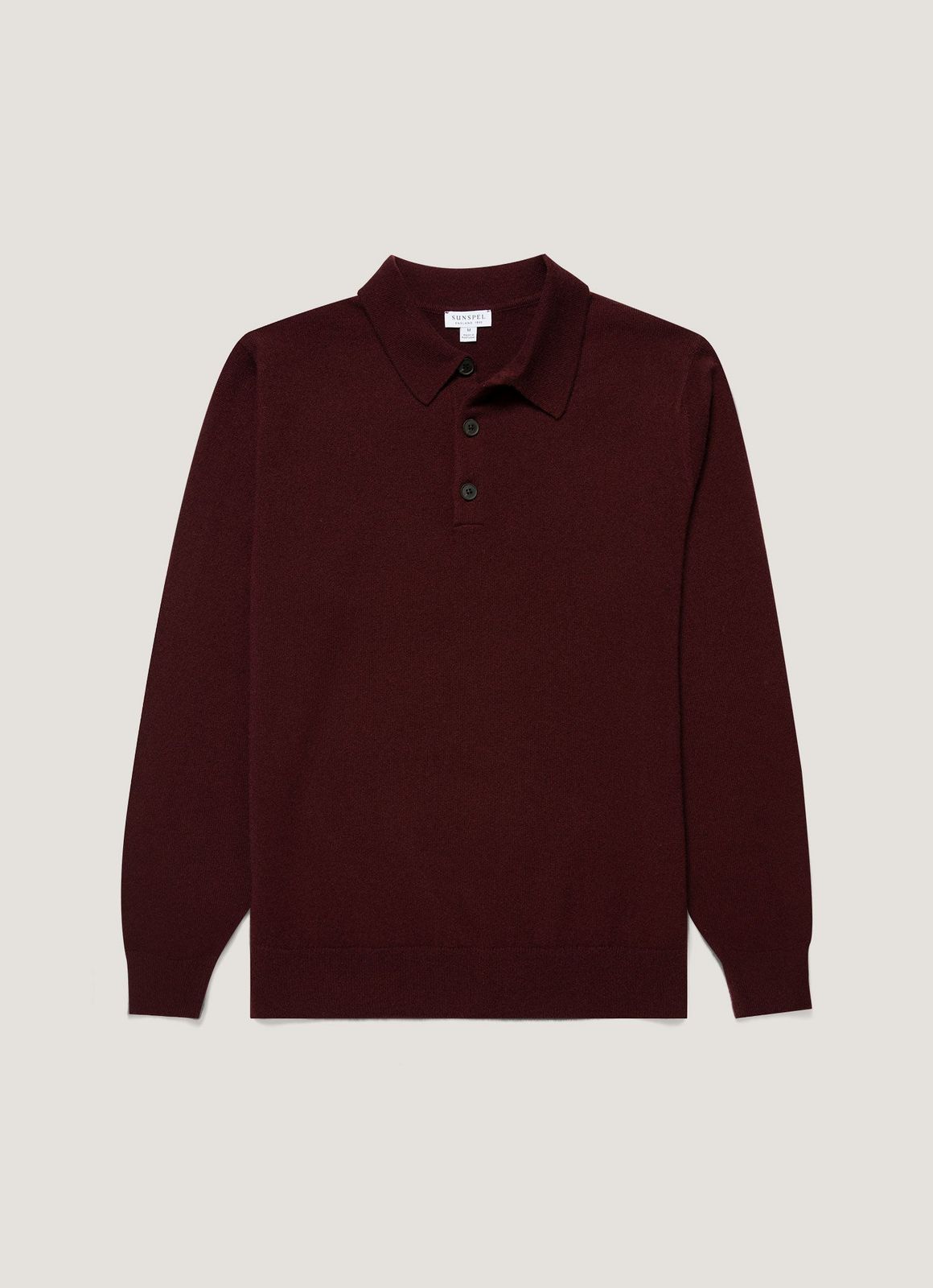 Men's Cashmere Knitted Polo Shirt in Bakelite
