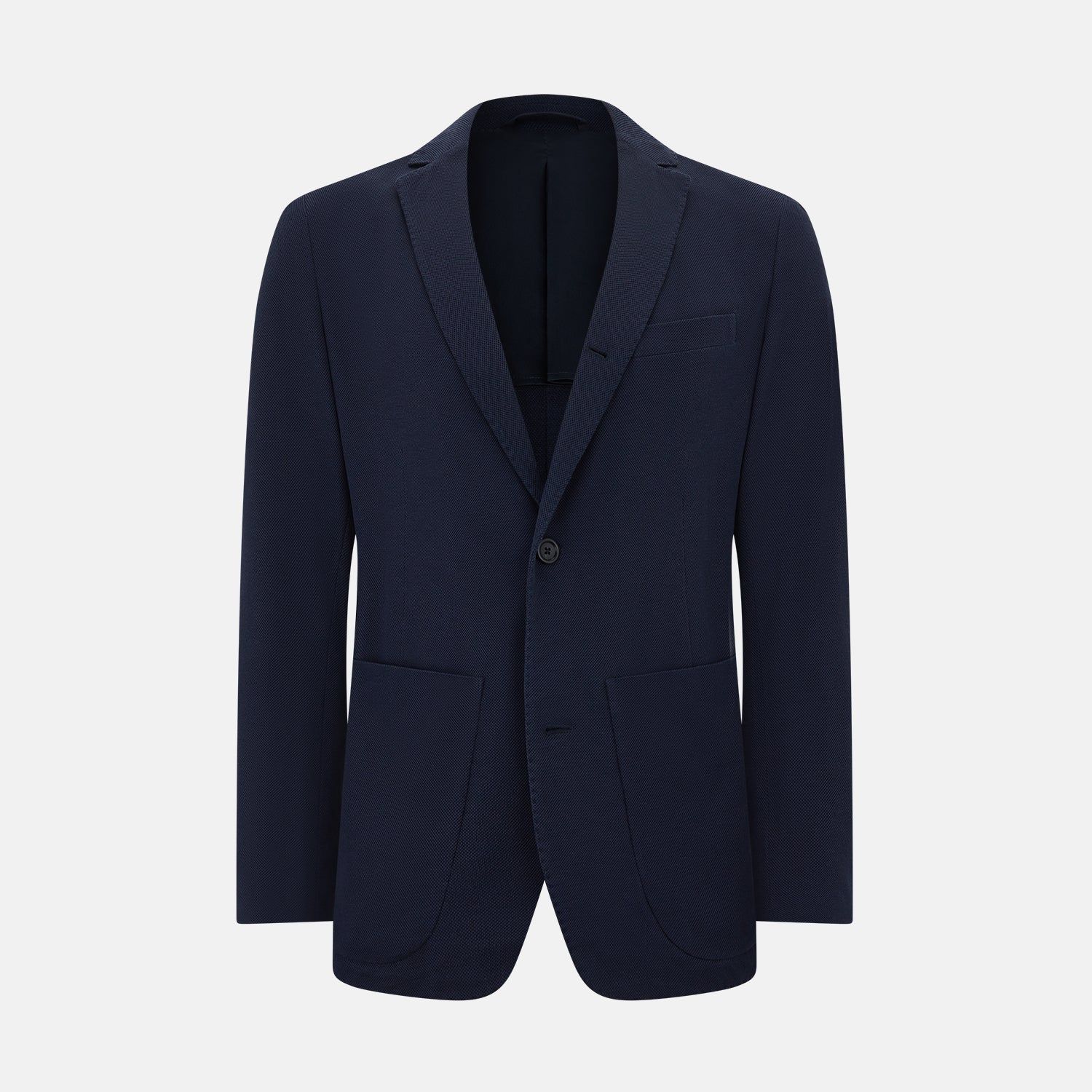 Navy Silk & Cotton Bath Blazer