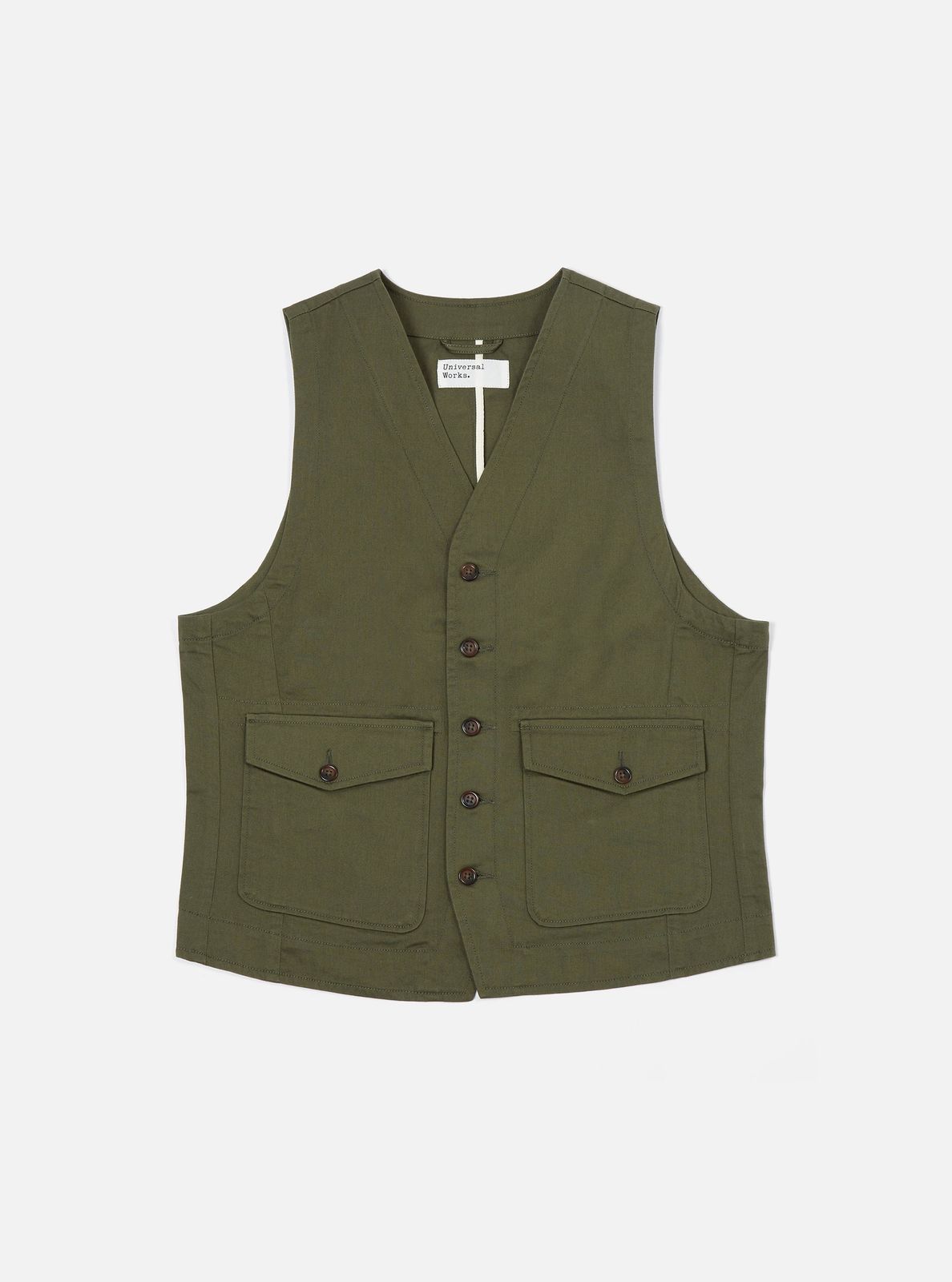Light Olive Twill Field Waistcoat