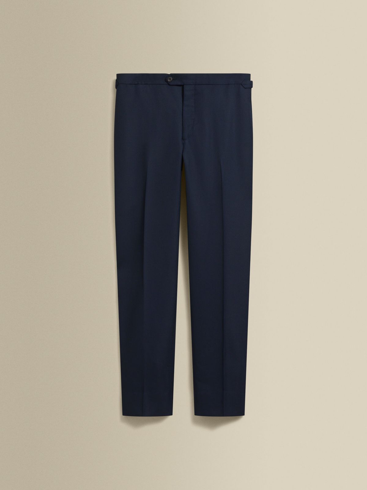 Flat Front Wool Hopsack Trousers