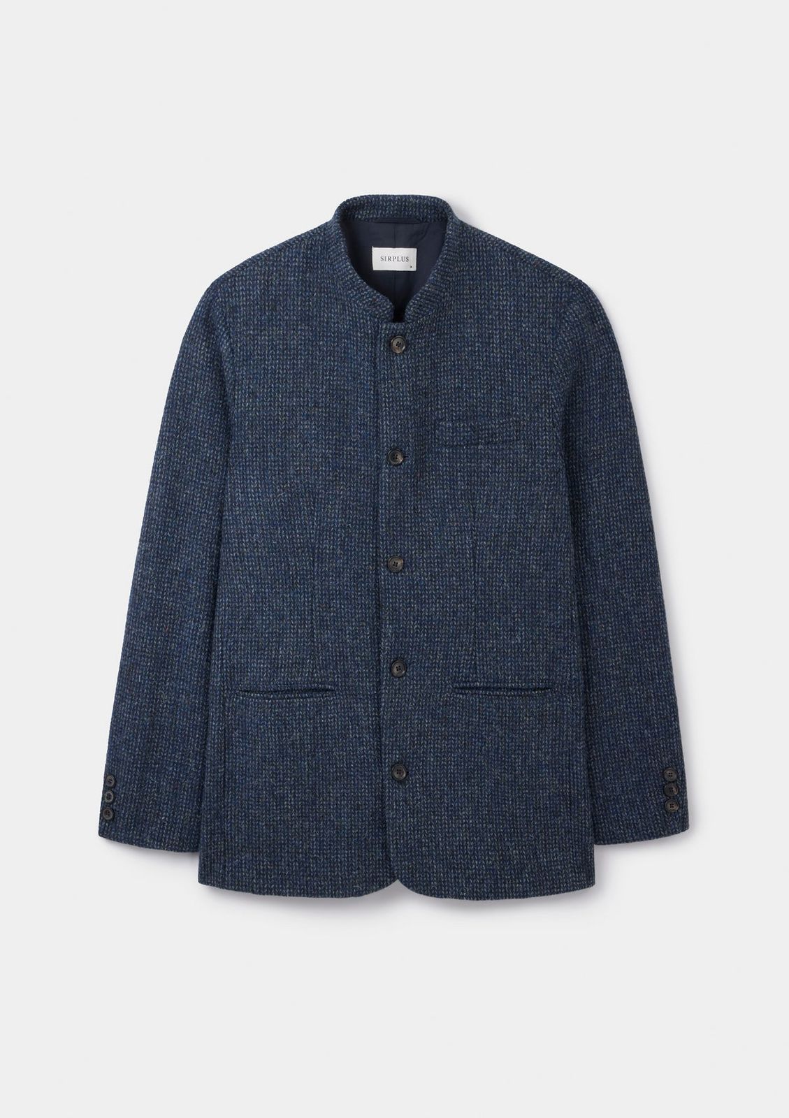 Navy Harris Tweed Nehru Jacket