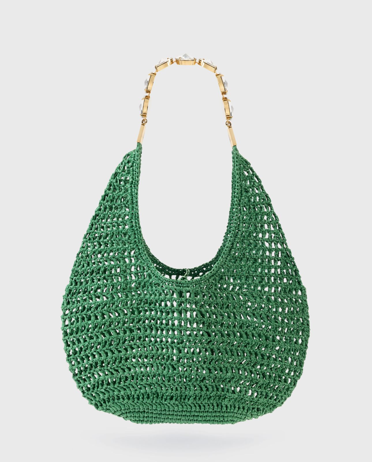 Green Crochet Tote Bag
